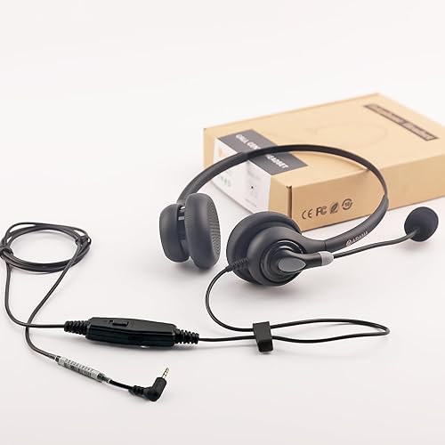 Miniatura 7 de Arama Auriculares de teléfono [versión 2025] 0.098 in con cancelación de ruido micrófono y control de volumen Auriculares de teléfono ultra cómodos