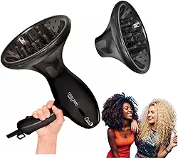 Difusor de Cachos Grande para Secadores de Cabelo – Define, Modela e Dá Volume com Eficiência Profissional – Reduz o Frizz, Resiste ao Calor e Garante Encaixe Seguro – Ideal para Cabelos Cacheados e Ondulados – Atende 95% Dos Modelos