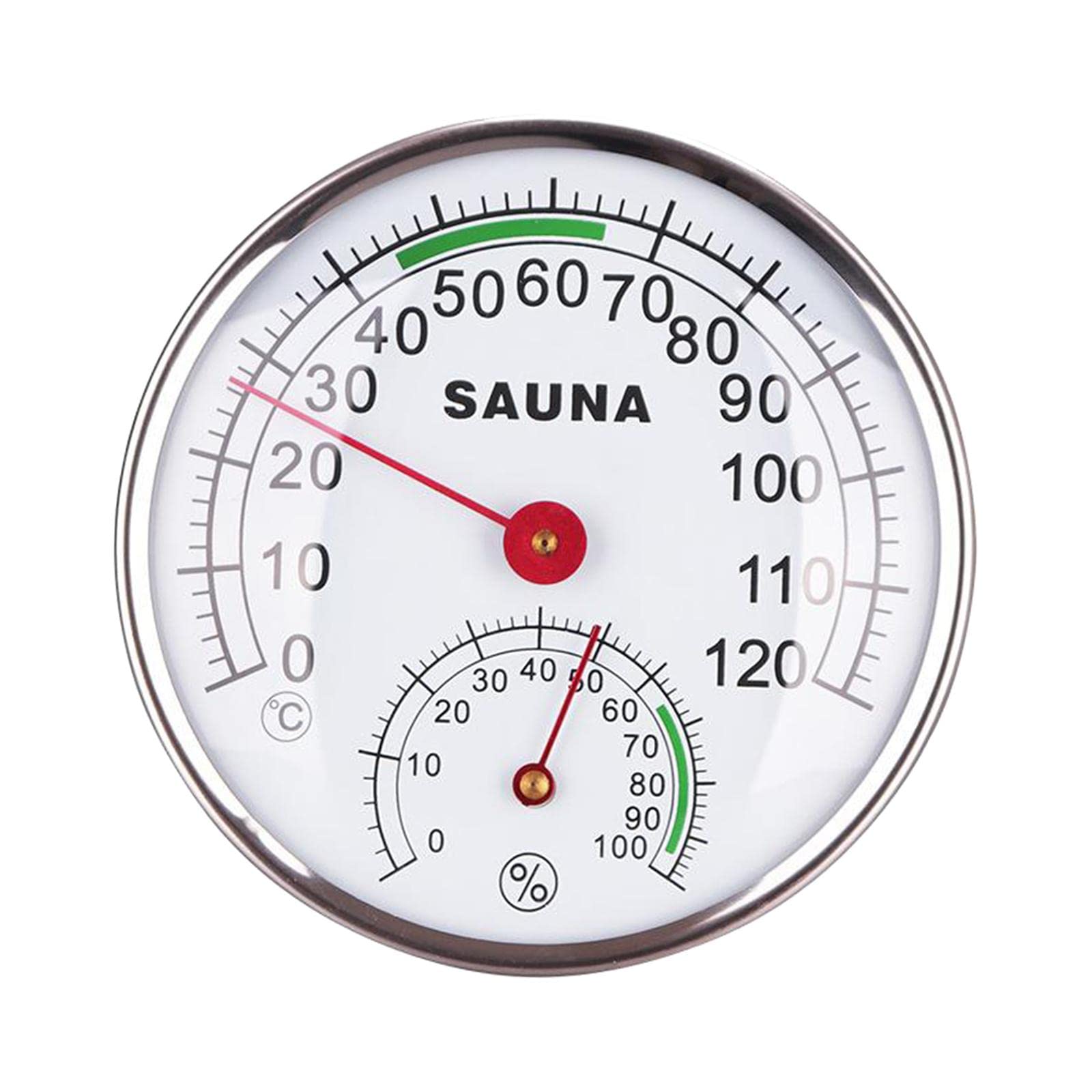 4.9Inch Metal Case Analog Thermometer Hygrometer for Sauna Room Steam Room|Home & Garden | Yard, Garden & Outdoor Living | Pools & Spas 1 Piece Sauna Room Thermometer Hygrometer-image-3