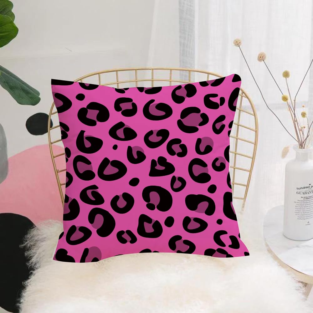 Hyosxw Pink, Leopard Tierhaut Muster Im Abstrakten - A2 Cushion Cover,Throw Pillow Case Home Decorative For Living Room Bedroom Sofa Chair 18X18 Inch,Pink, Leopard Tierhaut Muster Im Abstrakten Stil,Pillowcase 45X45cm