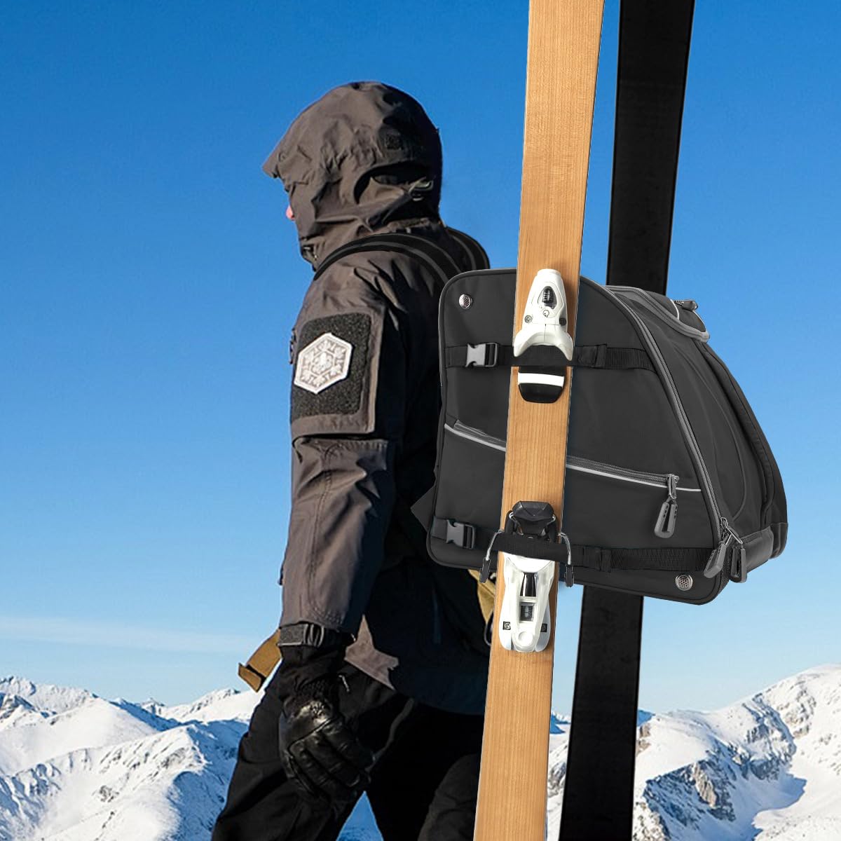 Bolsa para Botas de esquí - Capacidad de 55L - excelente para Viajes con Exterior e Inferior Impermeables, Bolsa para Botas de esquí Unisex para Chaqueta, Casco, Gafas de protección, Guantes