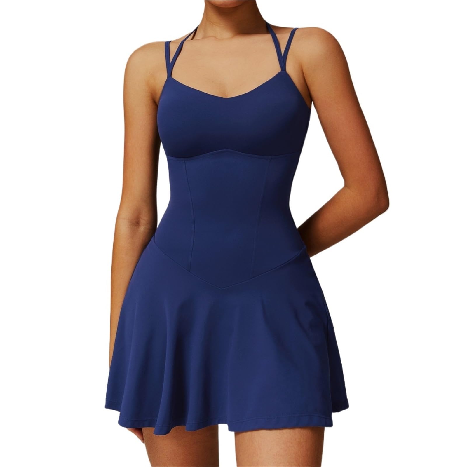 Completo Tennis Donna Gonna Corta da Tennis Sportiva da Corsa con Gonna a Trapezio e Base con Tasche da Donna
