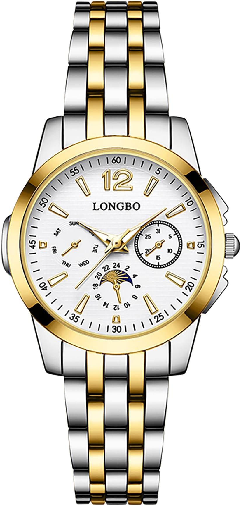 LONGBO Series Mens Watches Mineral Glass Stainless Steel Band 50M Waterproof Classic Dress Analog Quartz Wrist Watch