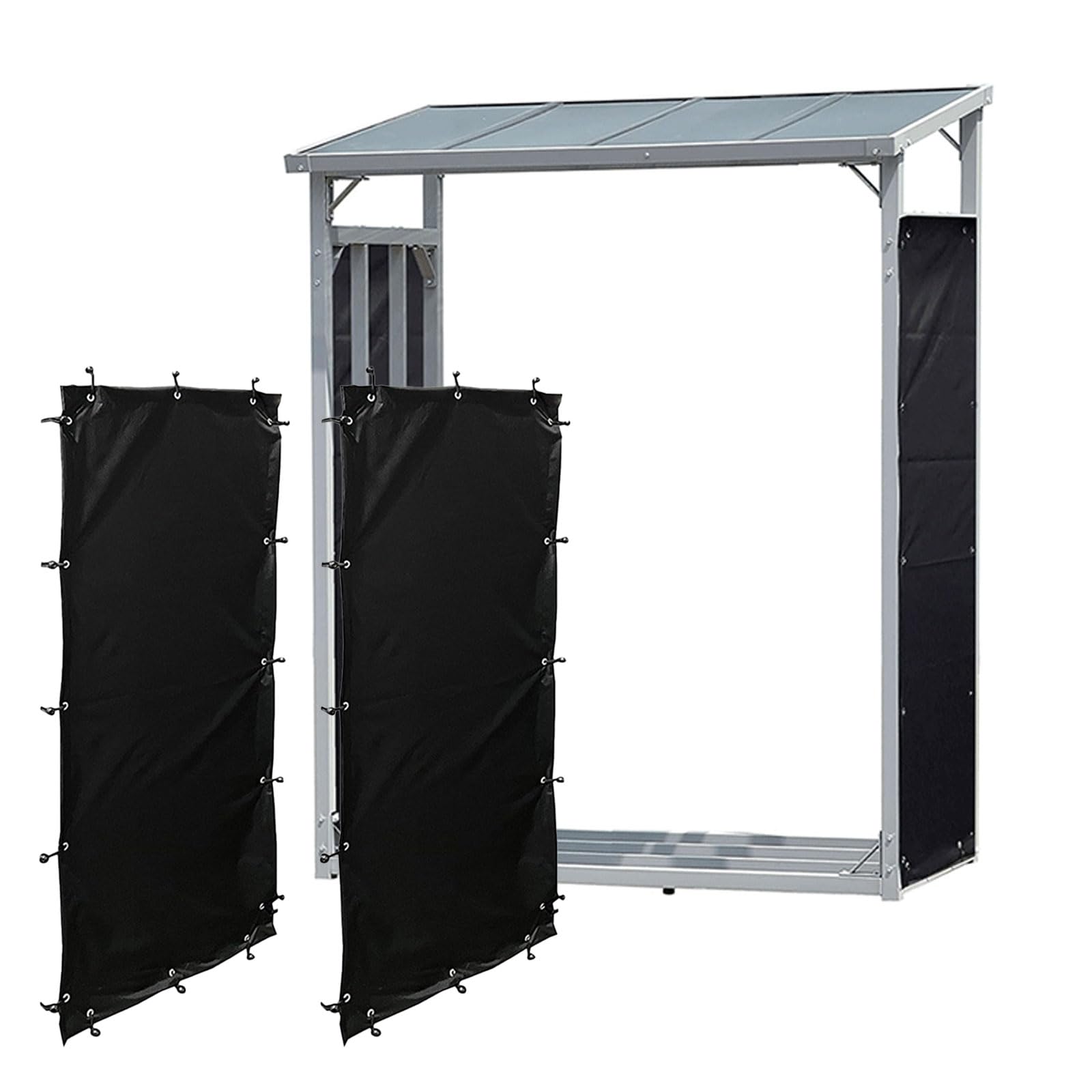 Tefola 2 Pezzi Coperchio per Legnaia 148 x 66 cm Nero Poliestere Impermeabile