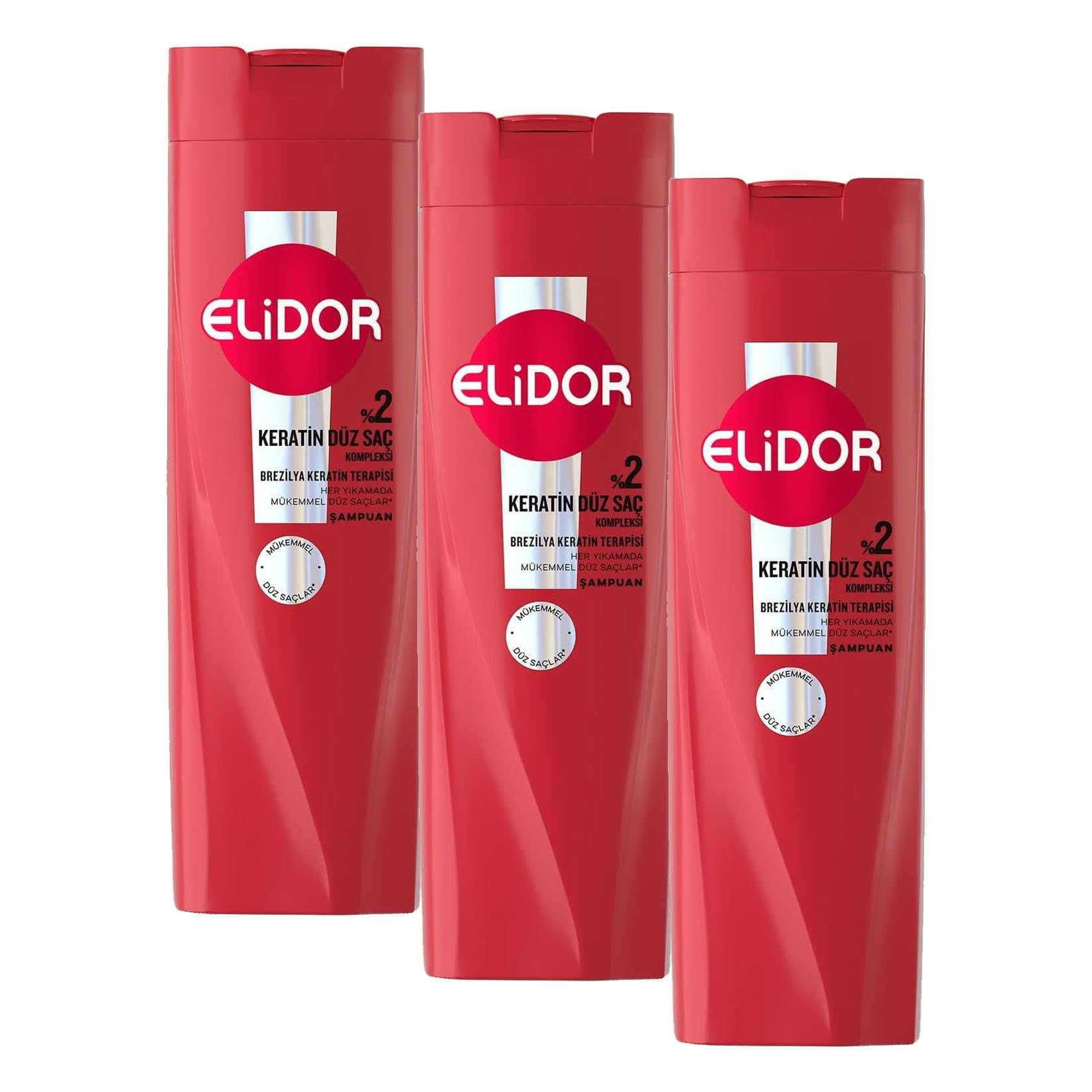Elidor Saç Bakım Şampuanı Brezilya Keratin Terapisi 400 ml (3 paketi)