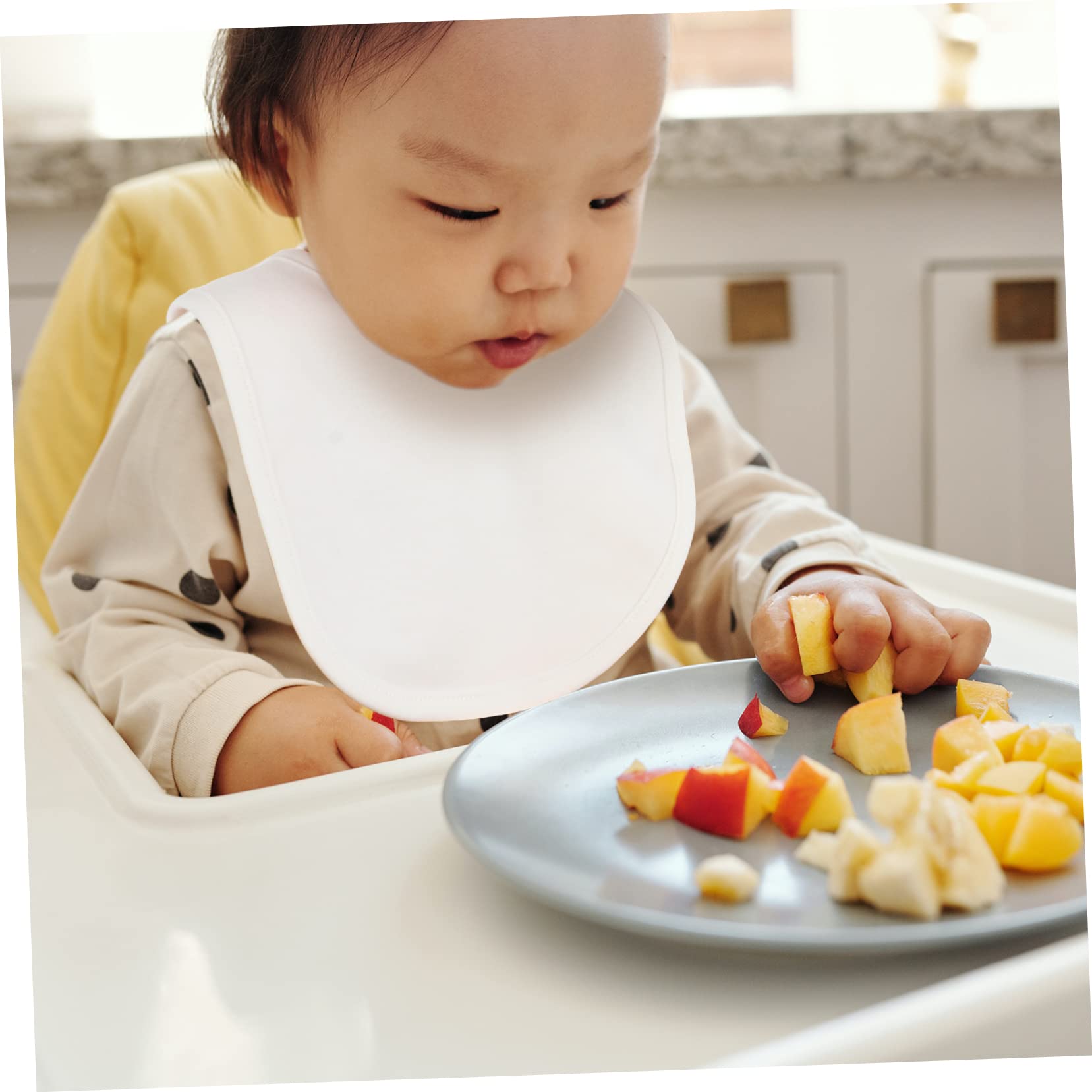 Lot de 8 Bavoirs Bébé en Coton à Double Épaisseur, avec Boutons-pression, pour Poussées Dentaires et Repas, Faciles à Nettoyer Plusieurs styles