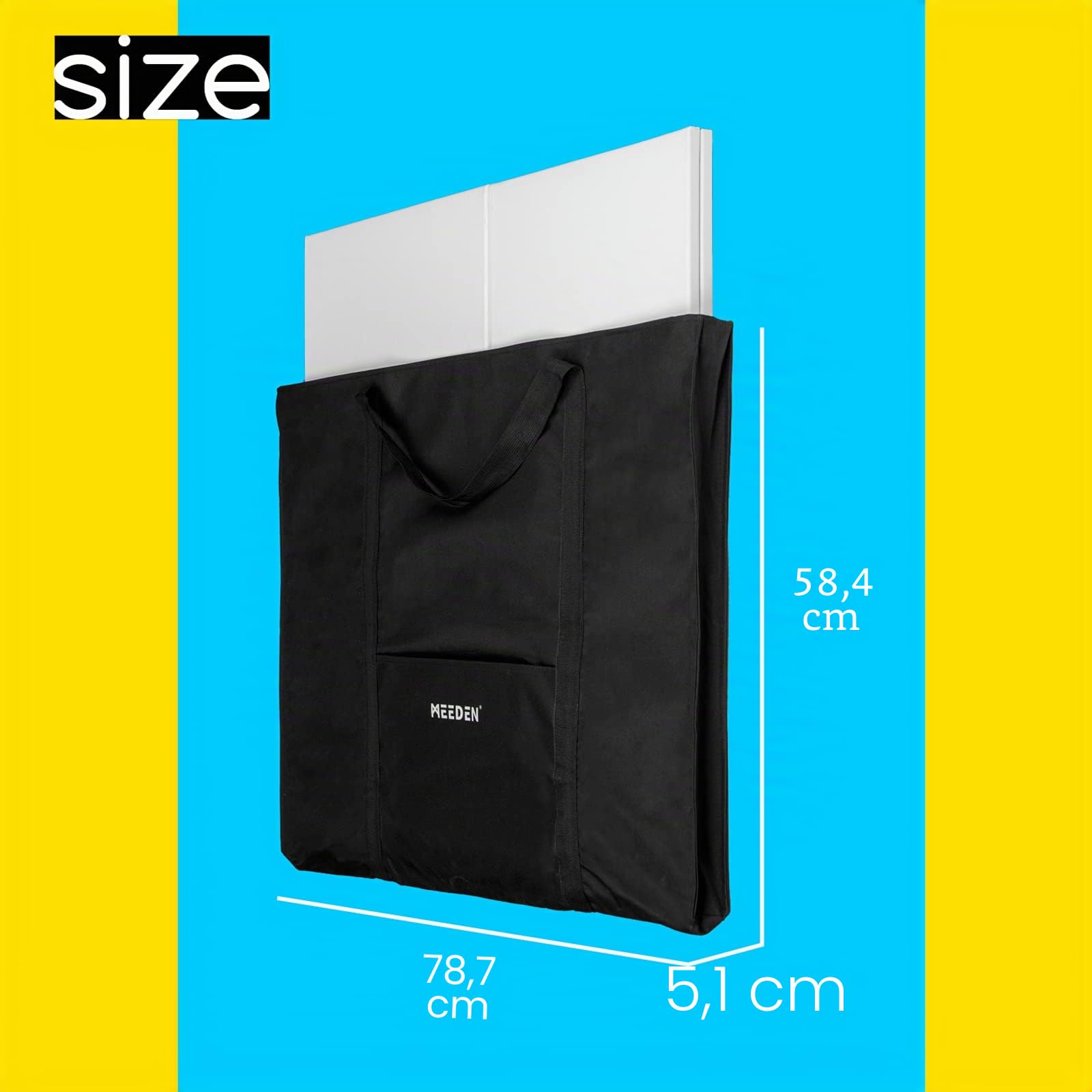 MEEDEN A2 Art Portfolio Case, Portatile Disegno Bordo Borsa Arte Borsa Da Trasporto Arte Impermeabile 600D Oxford, Portfolio per Opere d'arte, Tela, Fotografia, Poster, Nero (58 X 79 cm)