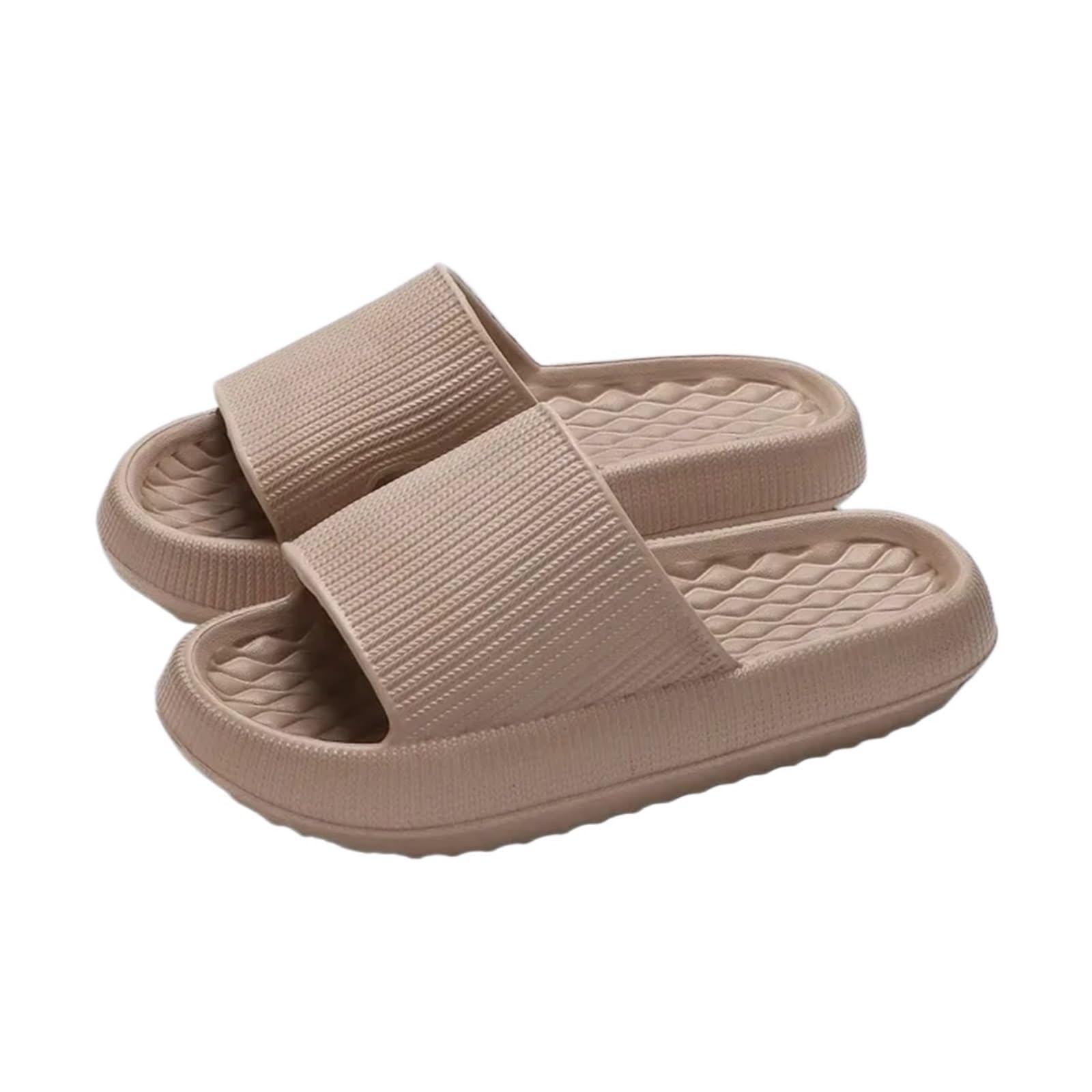 Ciabatte Donna Estive 4cm Estate Antiscivolo Morbide Pantofole Donna Comode Spesse Ciabatte Donna Coppia Bagno Casa(Coffee,42-43)