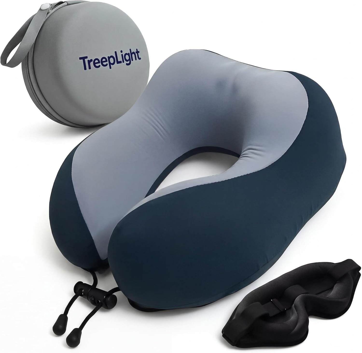 Travel Pillow Set – Memory Foam Neck Pillow with 3D Sleep Mask, Eye Mask for Sleeping, Free Earplugs & Compact Case, Travel Essentials for Airplane, Gift for Men & Women
