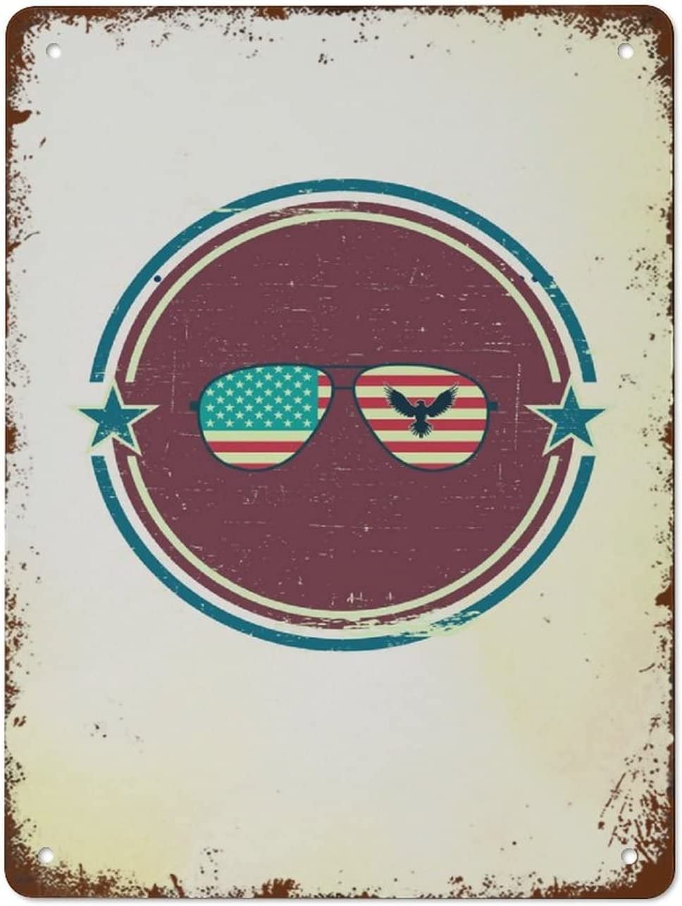 th of July Design Printable Wall Art Memorial Day Digital Download Retro Art Print Patriotic Pos Retro Nostalgic Metal Tin Sign Mother's Day Signs 8x12 Inch