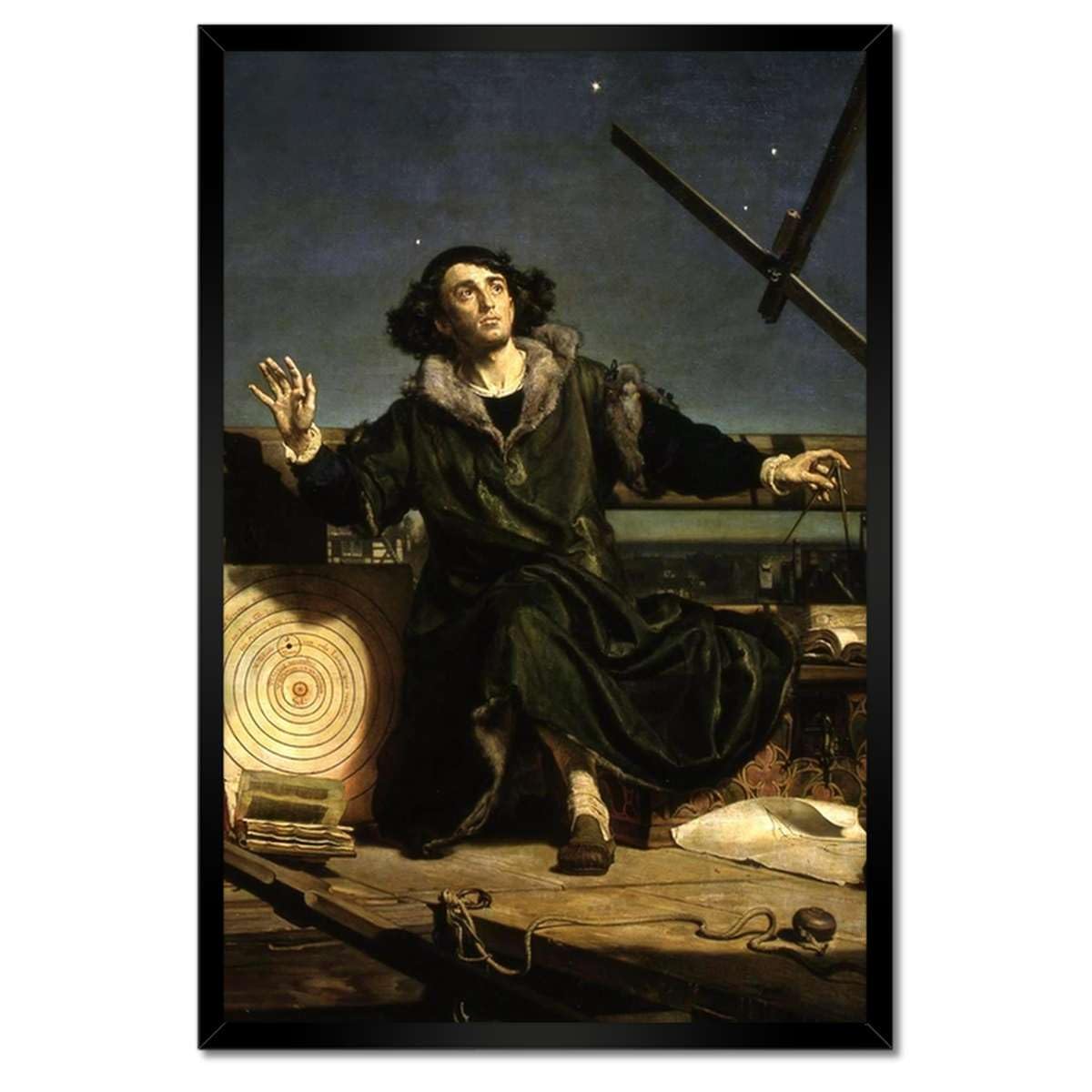 Astronome Copernic affiche encadrée blanche 40x60cm tableau déco chambre - 3