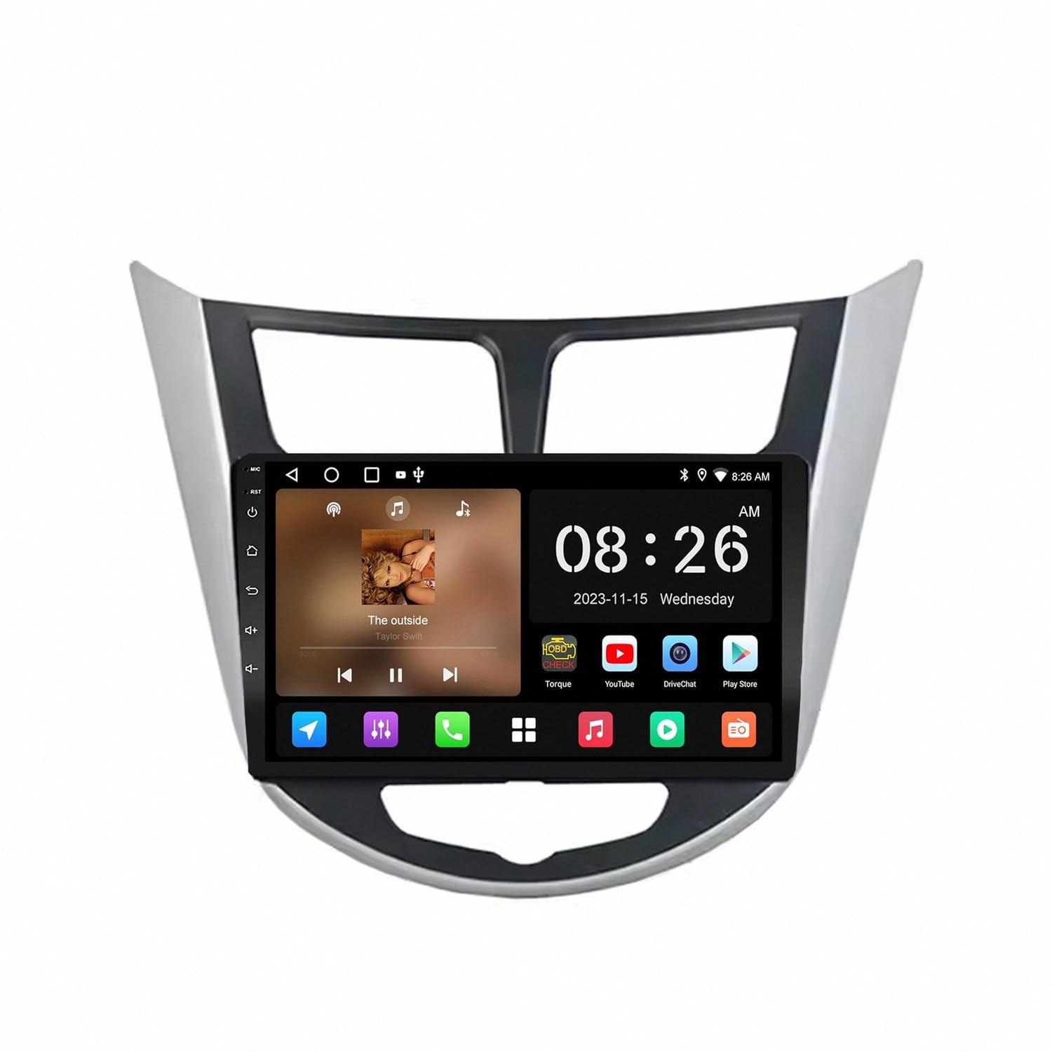 Pantalla para coche con Android Auto inalámbrico y Bluetooth para Hyundai Verna 8