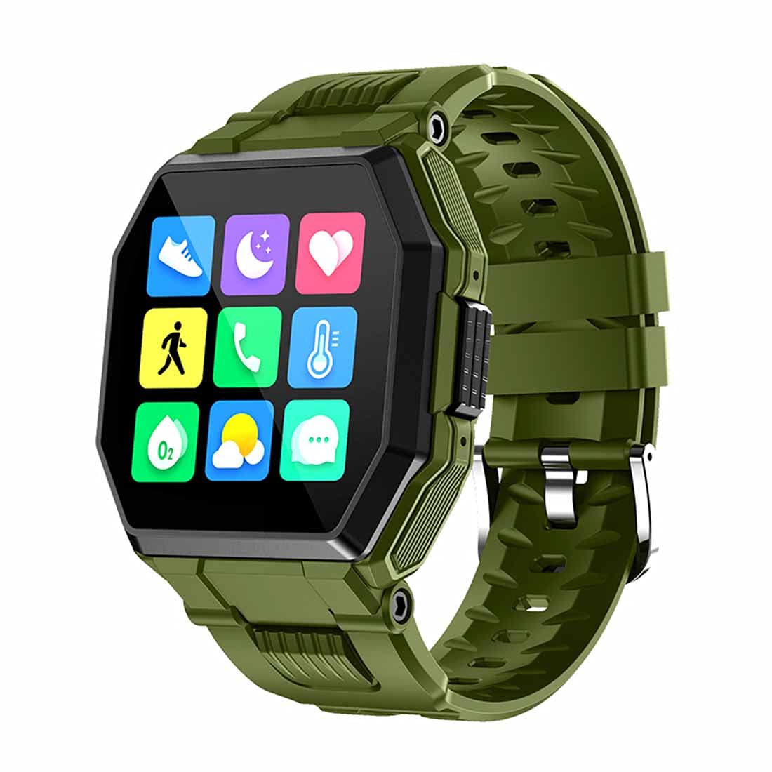 Fitness Tracker, Bluetooth Sport Smart Watch, pulsometr, monitor snu, krokomierz, stoper, pełny ekran dotykowy, smartwatch, wodoszczelność IP67, krokomierz, do systemu Android ios, unisex, zielony, Pasek