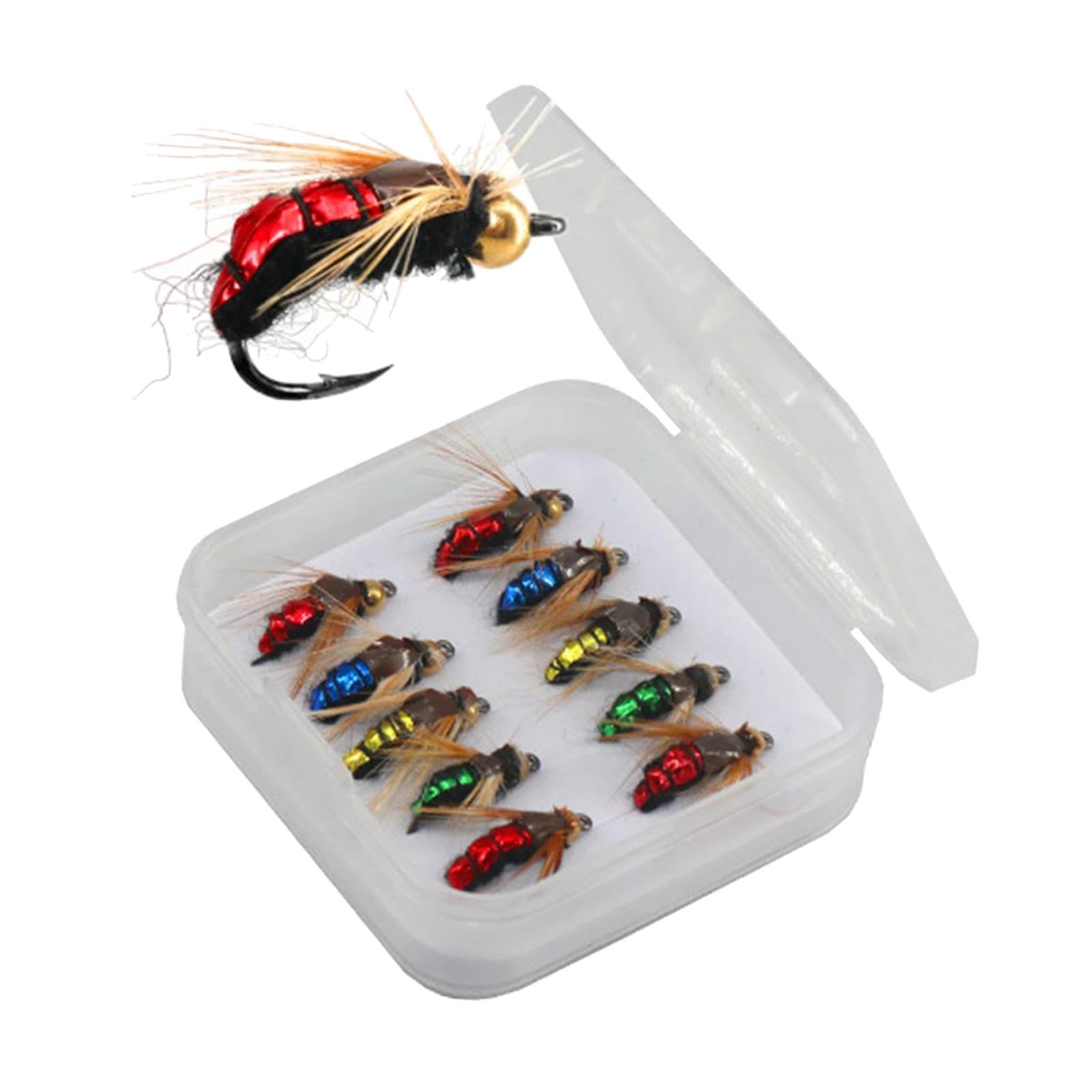 10x Fly Fishing Flies Fishing Bait Lures with Hooks for Trout Salmon Sunfish| Sporting Goods|Fishing|Baits, Lures & Flies|Crankbaits-image-7