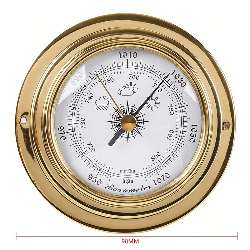 4PCS/Set Wall Mounted Thermometer Hygrometer Barometer Watches Clock Copper Shell Zirconium Marine for Weather Station