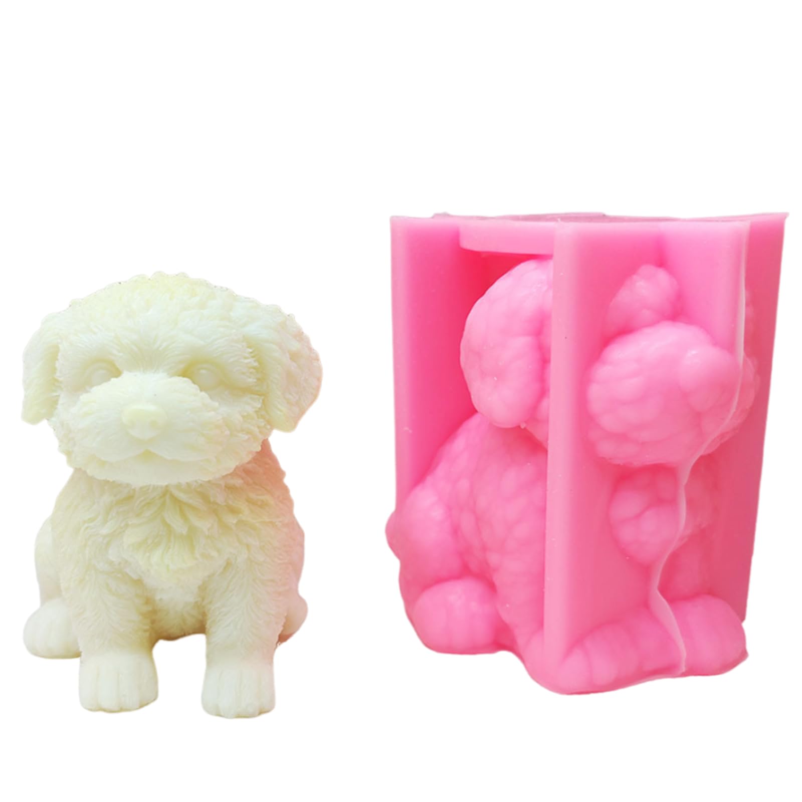 NEWFT Artistic Dog Silicone Mold for Creative Dog Silicone Mold for Handmade Soaps Candle and Scented Gifts