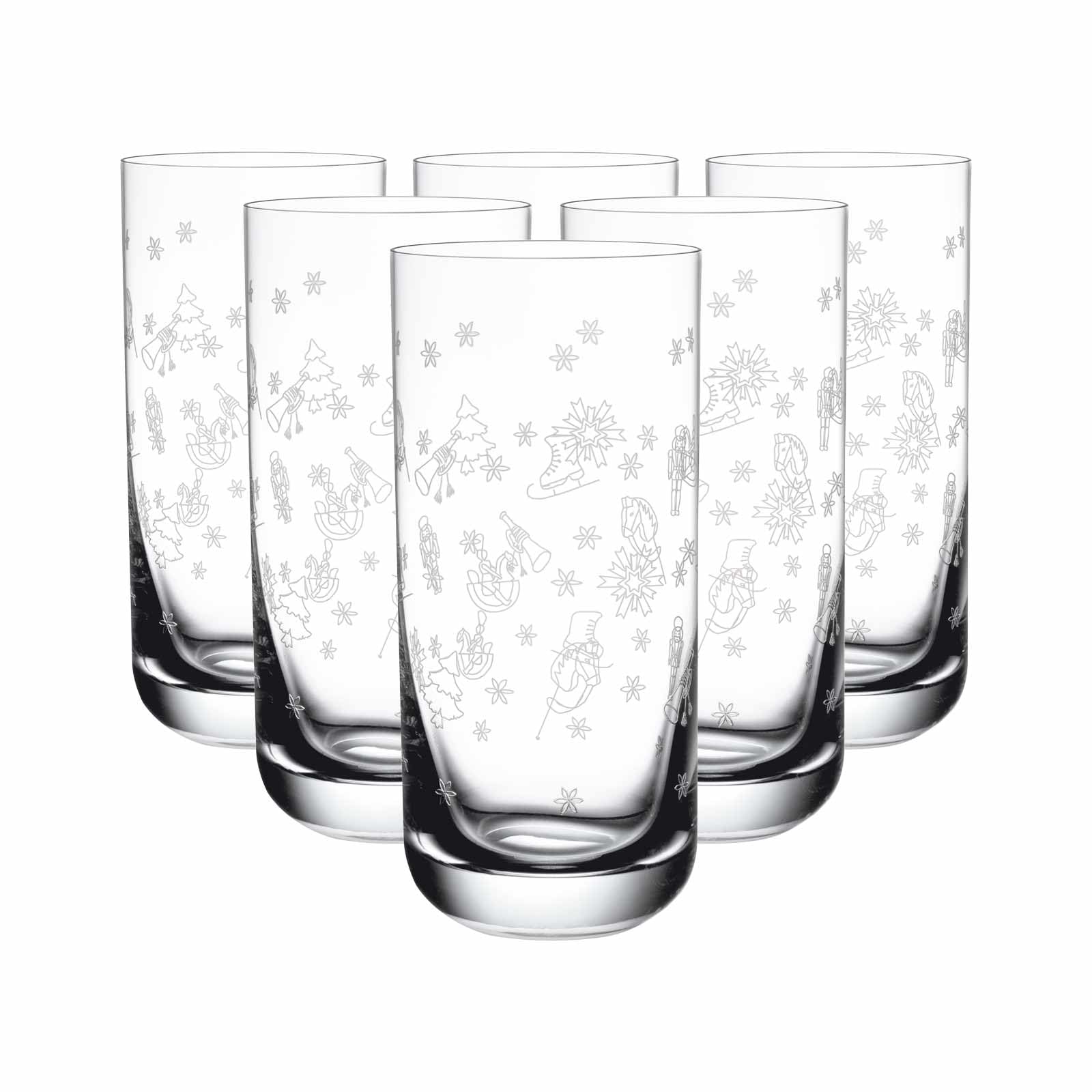 Villeroy & Boch – Toy's Delight Longdrink-Glas Set 6-teilig Klar, Spülmaschinenfest, Gläser Weihnachten Toys, Gläser Weihnachtsmotiv, Trinkgläser, Weihnachtsgläser, Cocktailgläser, Kristallglas