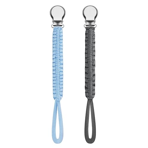 Paquete de 2 clips trenzados para chupete, correas para chupete, para niños y niñas, accesorios para bebés con chupetes Avent MAM, chupetes,
