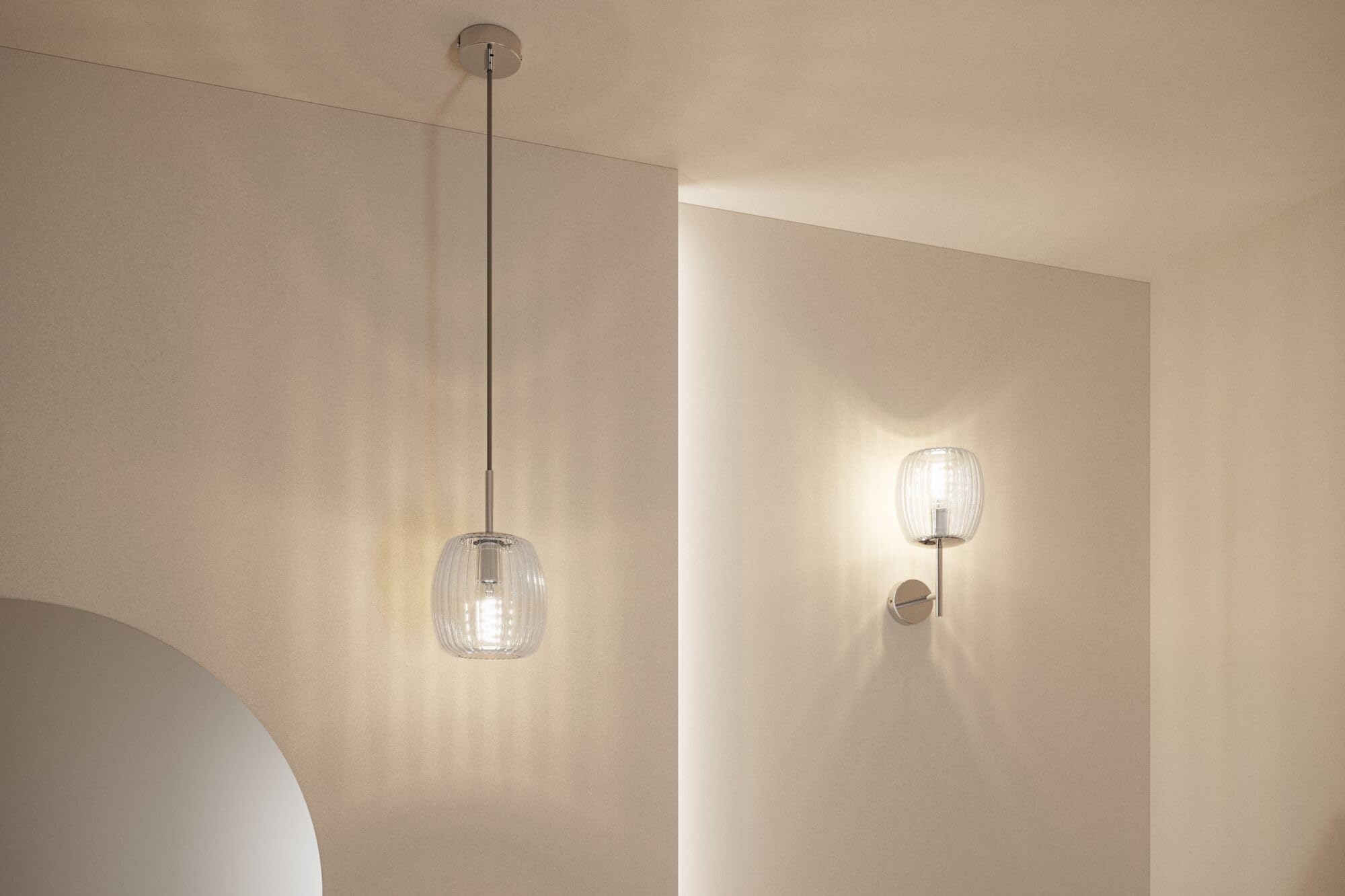 Paulmann 71143 Luminaire en suspension Selection Bathroom Ruya IP44 E14 max. 20W Verre, Chrome éclairage de salle de bain - luminaire sans ampoule