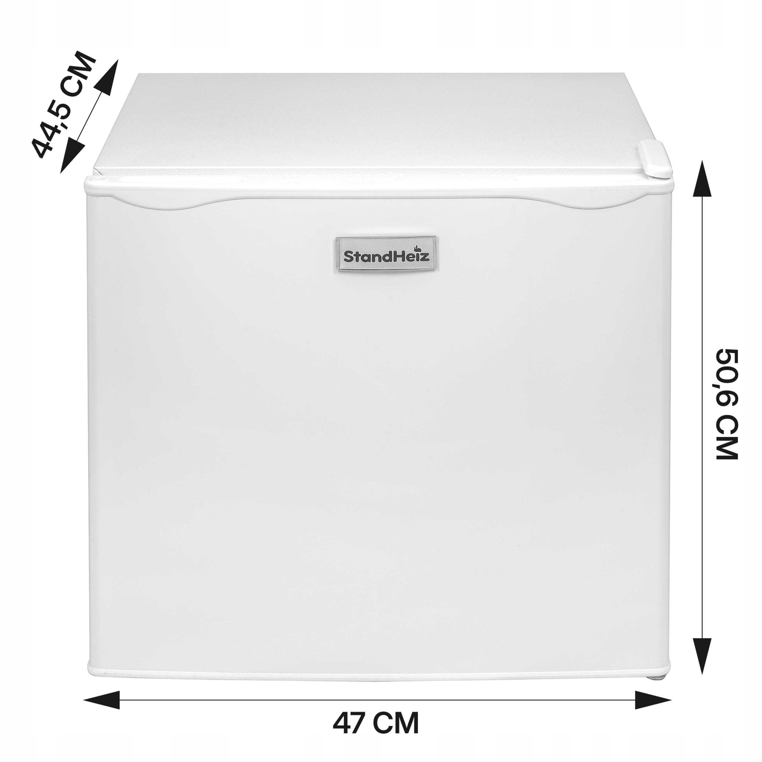 Lodówka Kompresorowa z Zamrażalnikiem 46L, Mini Lodówka Mała i Cicha 45dB, 230V, Przekładane Drzwi, Lodówka Hotelowa do Biura, Pokoju, na Camping i do Akademika, Biała, Kompaktowa