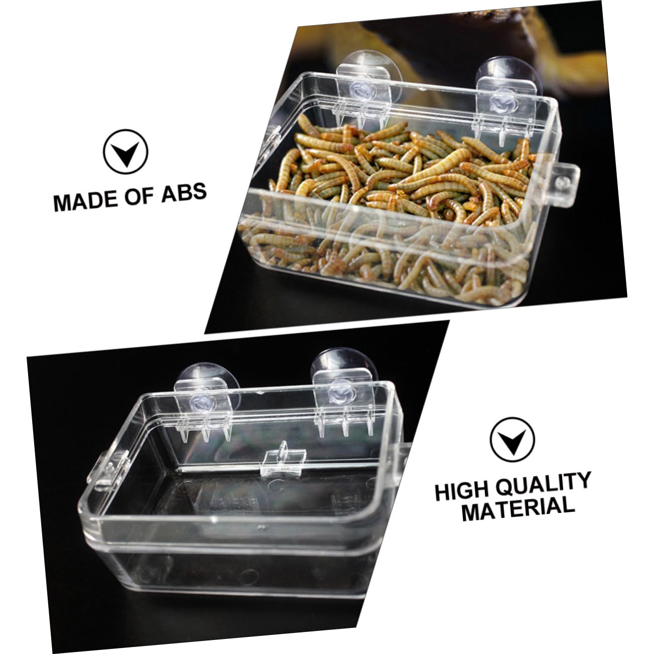Housoutil 6pezzi Ciotole Trasparenti per Rettili Alimentatore Antigoccia per Lucertole e Draghi Barbati Design Facile da Pulire per Terrari e Habitat Domestici