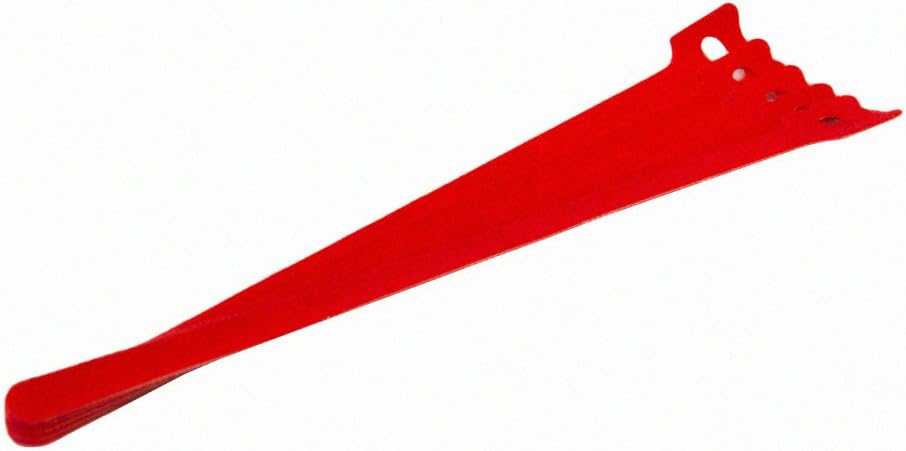 NavePoint 10 Inch Hook and Loop Reusable Strap Cable Cord Wire Ties 25 Pack Red