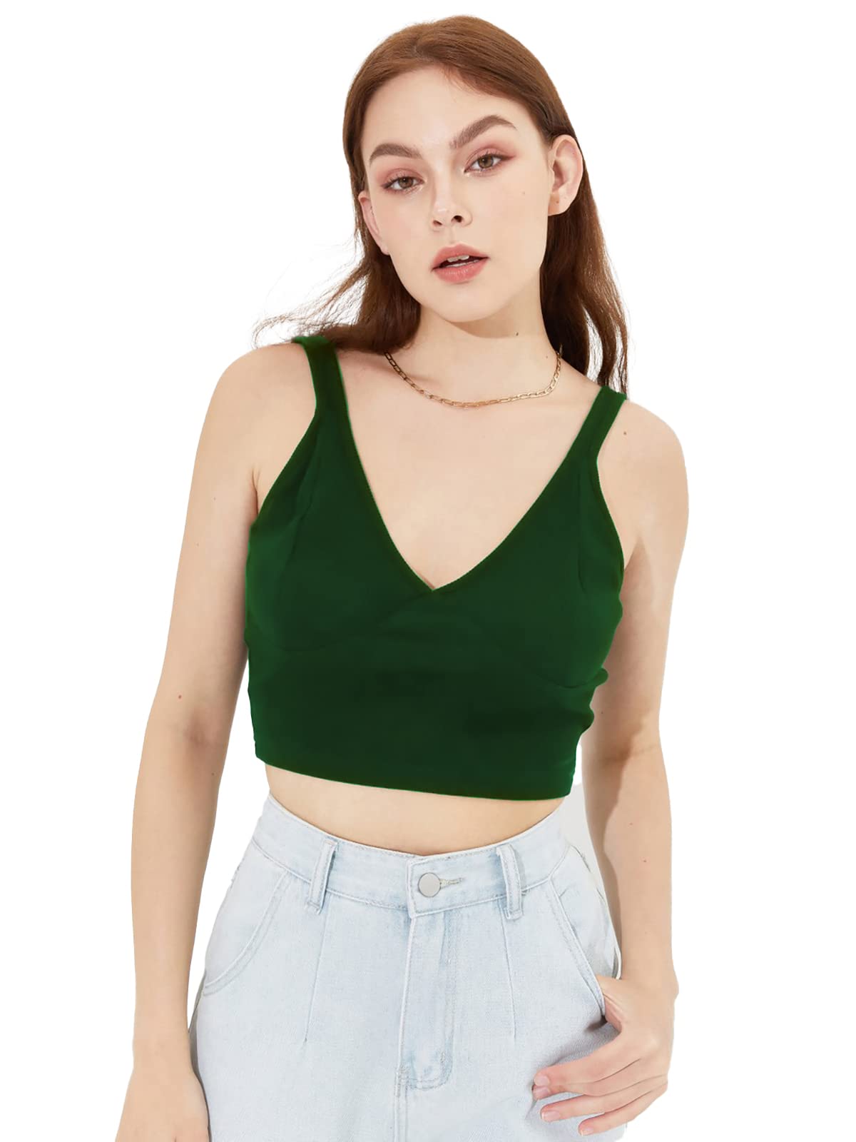 Istyle Can Sleeveless V Neck Women's Crop Tank Top-picture-21