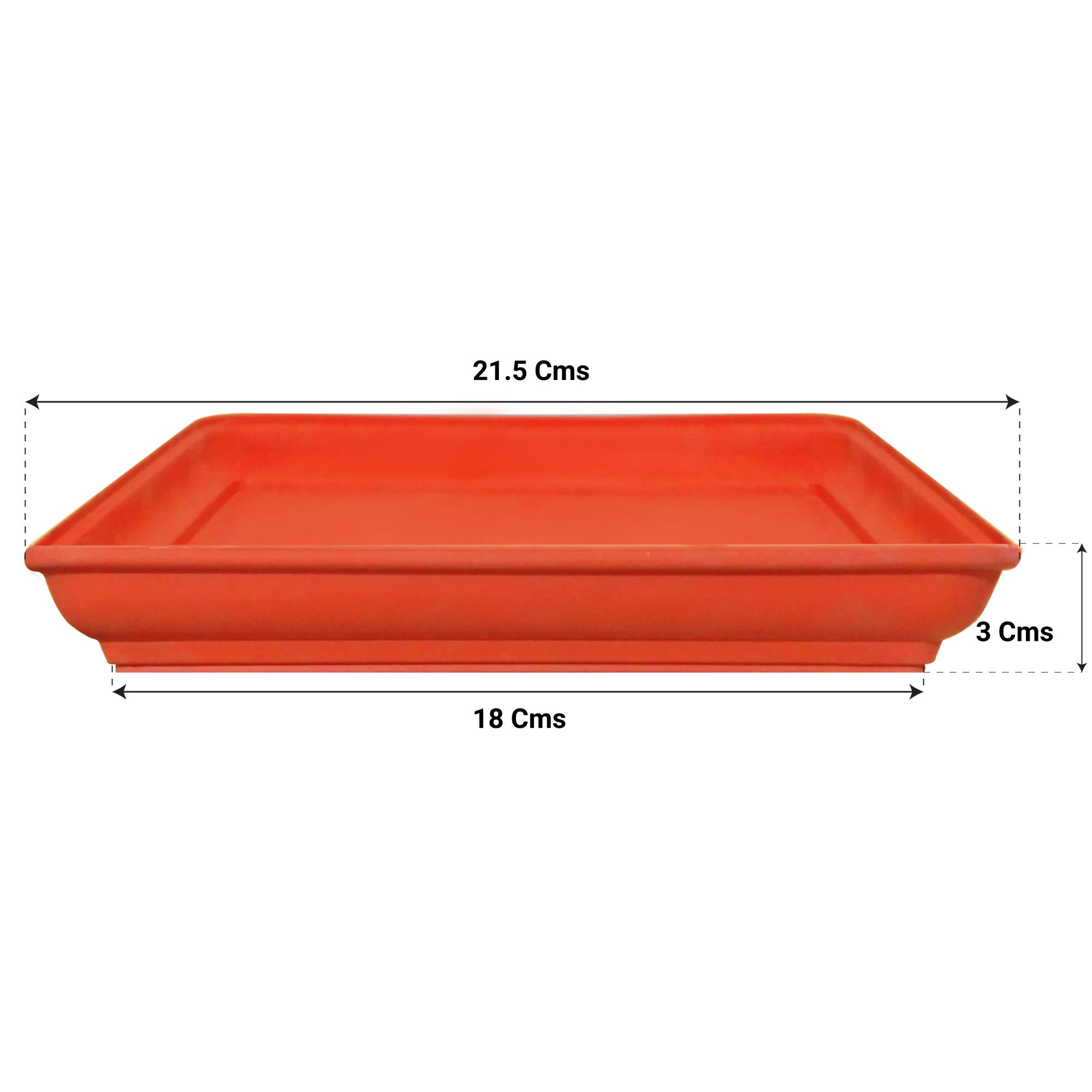 TrustBasket UV Treated Square Bottom Tray(Plate/Saucer) Suitable for 10 inch Square Plastic Pot - Terracotta Color - Set of 3 | Heavy Duty Highly Durable Plant saucer Gamla for Indoor Home Decor & Outdoor Balcony Garden - Image 2 thumbnail