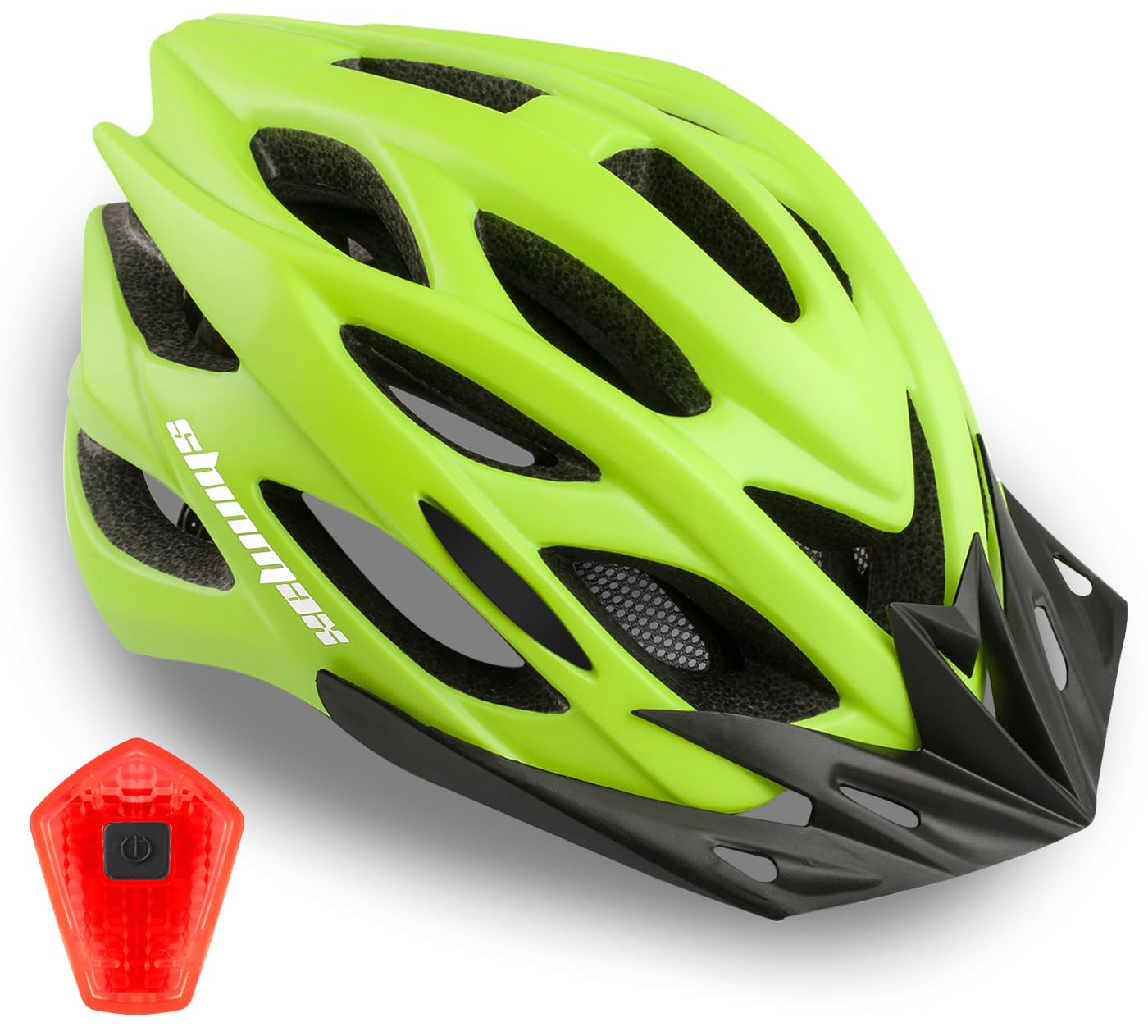 Bike Helmet Men Women, Shinmax Bicycle Helmet with Rear Light and Detachable Visor