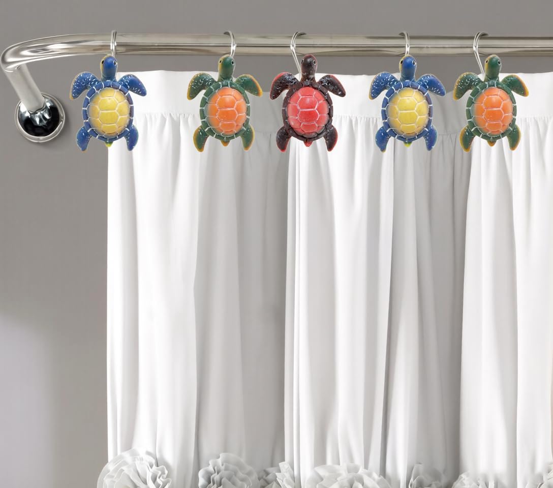 12PCS Sea Turtles Shower Curtain Hooks Rings for Bathroom Decor image 4