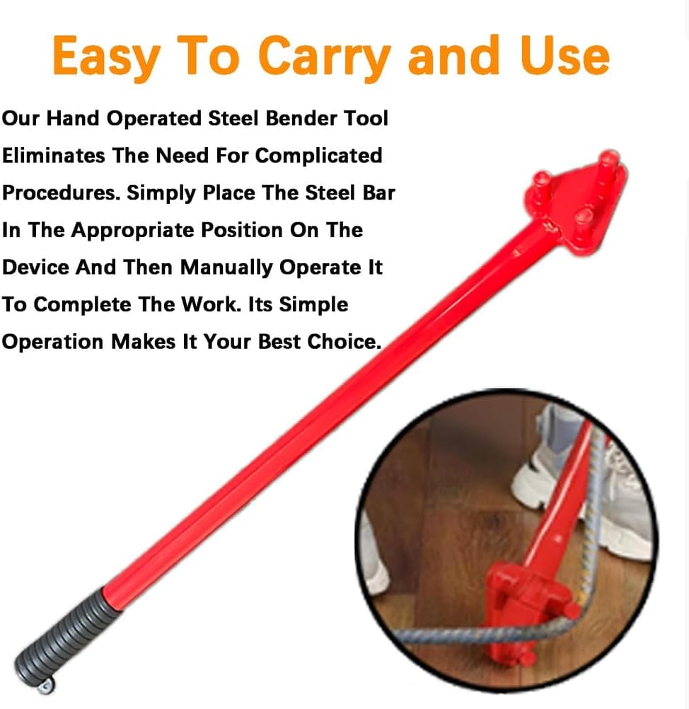 Piegatrice Manuale Per Barre Darmatura Con Impugnatura Antiscivolo, Leva In Acciaio Resistente Per Barre Da 5/8 Di Pollice, Utensile Portatile Azionabile Manualmente Con Testa Reversibile Per