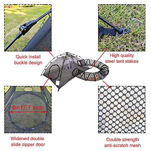 Outdoor Cat Enclosures Cat Tent Outdoor Pop Up Pet Playpen with One Cat Tunnels Portable Cat Playhouse (Play Tents for… - Image 7