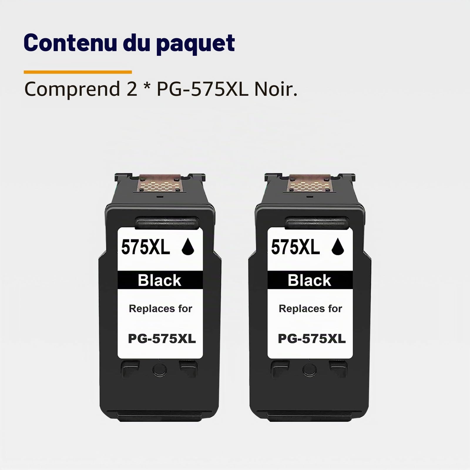 575XL PG575XL Cartouche d'encre 2 Noir Compatible pour Canon PG-575 PG-575XL pour PIXMA TS3550i TS3551i TR4750i TR4751i Imprimante Multipack