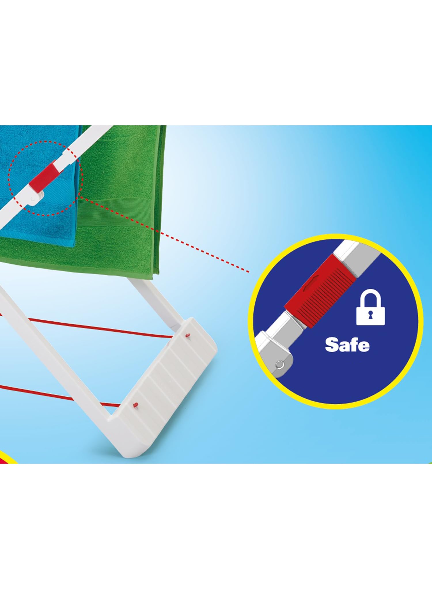 PlasticForte Tendedero Plegable y Extendible para Balcón, 20 m de Tendido con Pinzas, Gran Capacidad, Ligero y Resistente al Sol, Fácil de Transportar, Bloqueo de Seguridad, Blanco