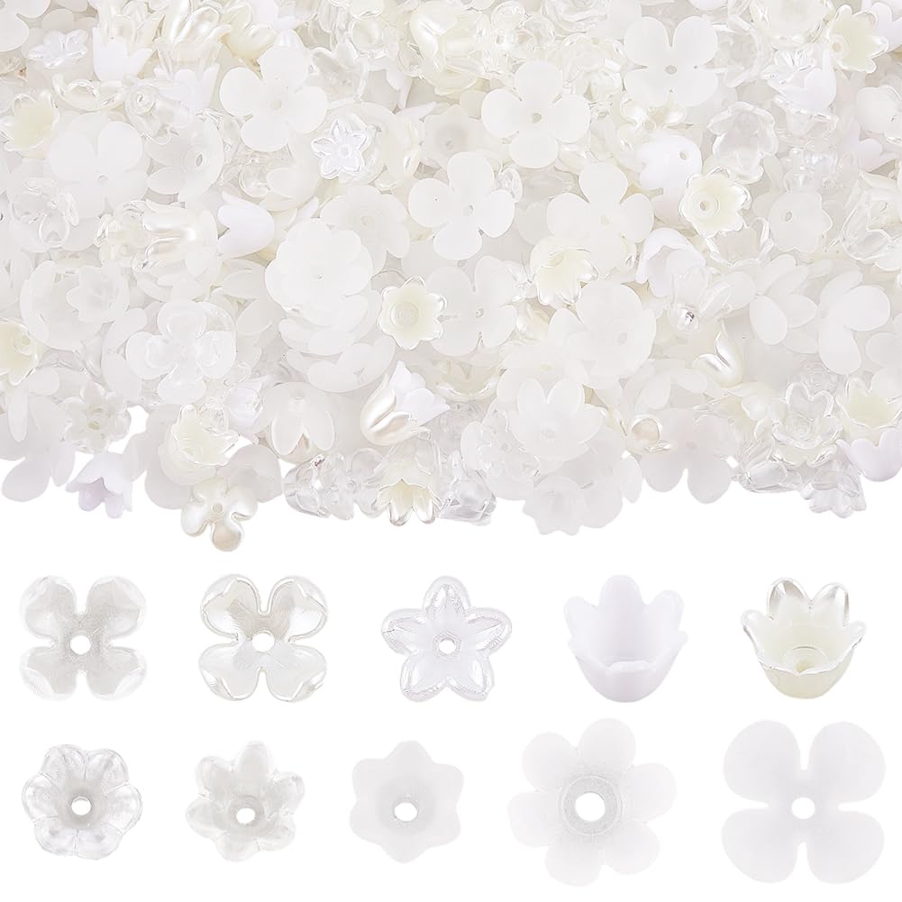 Perles florales en acrylique pour loisirs créatifs et fabrication de colliers artisanaux