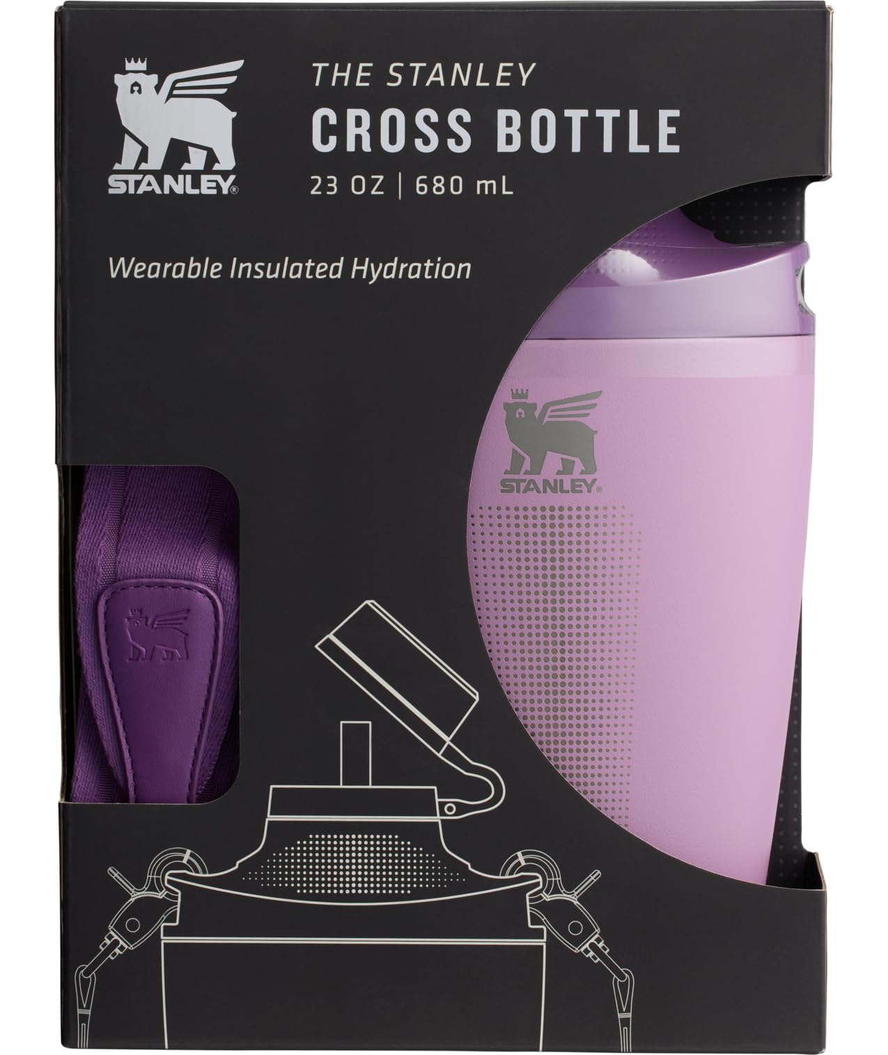 Stanley Cross Bottle 23 oz | Travel Water Bottle with Jacquard
