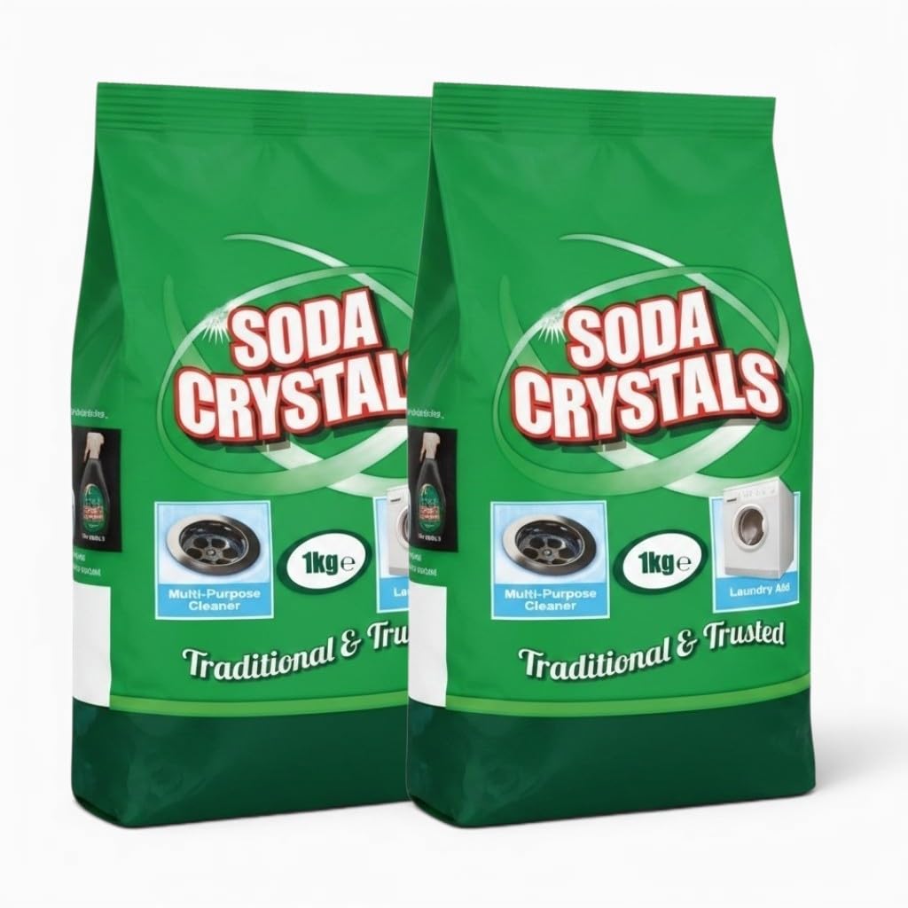 Soda Crystals Multi-Purpose Cleaner and Laundry Aid, 1 kg, 2 Pack
