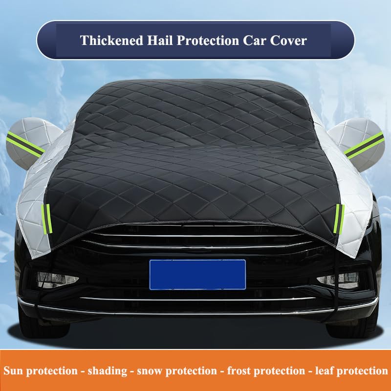 Image of Car Cover Against Hail, Windshield Protector, Thicken Cover for SUV, Hail Blanket, Dustproof Snowproof for Sedan and Hatchback (Black, Sedan)