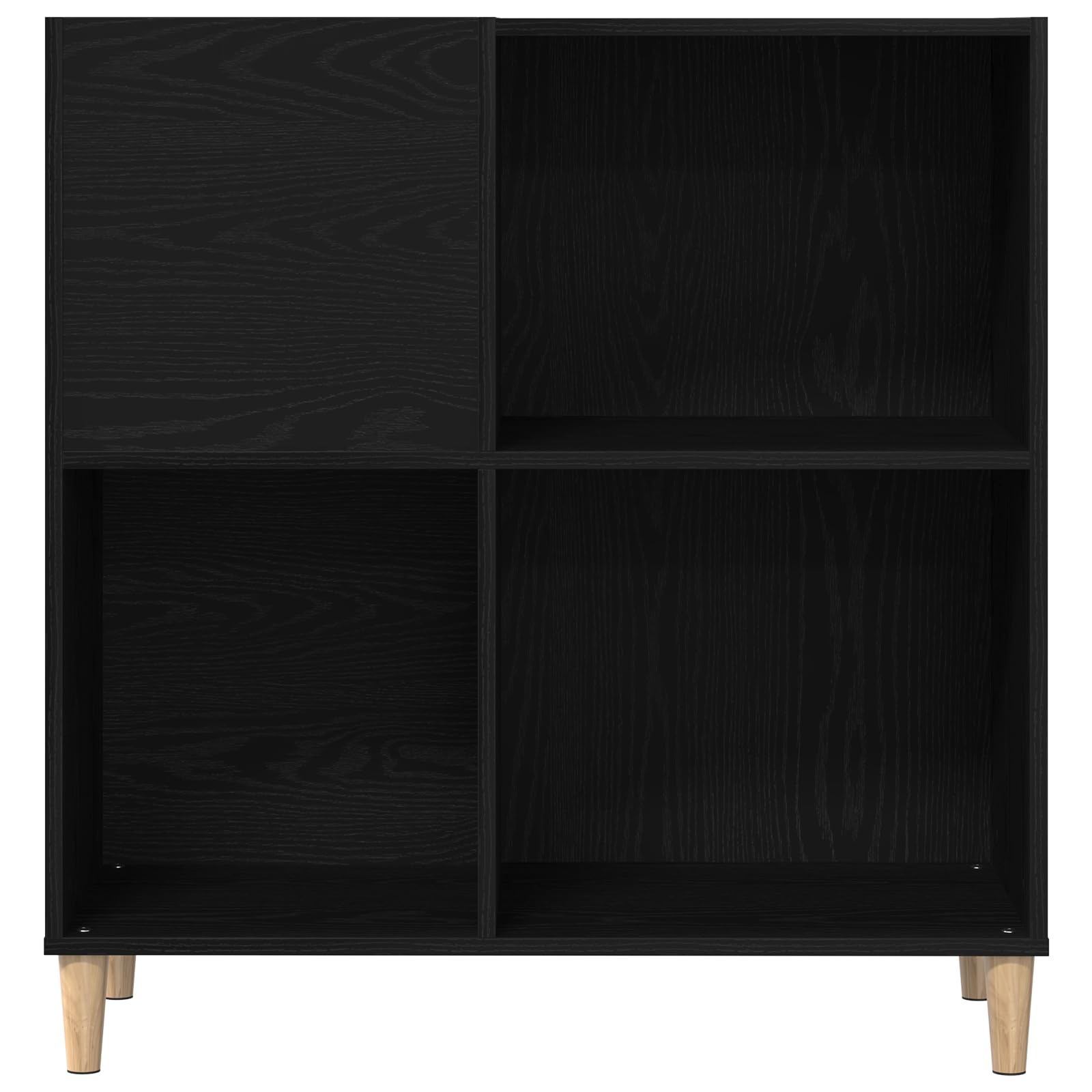 Armadietto per vinili, effetto rovere, 84,5 x 38 x 89 cm, moderno scaffale per vinili, in legno, beige, con ripiani per soggiorno, conservazione urbana