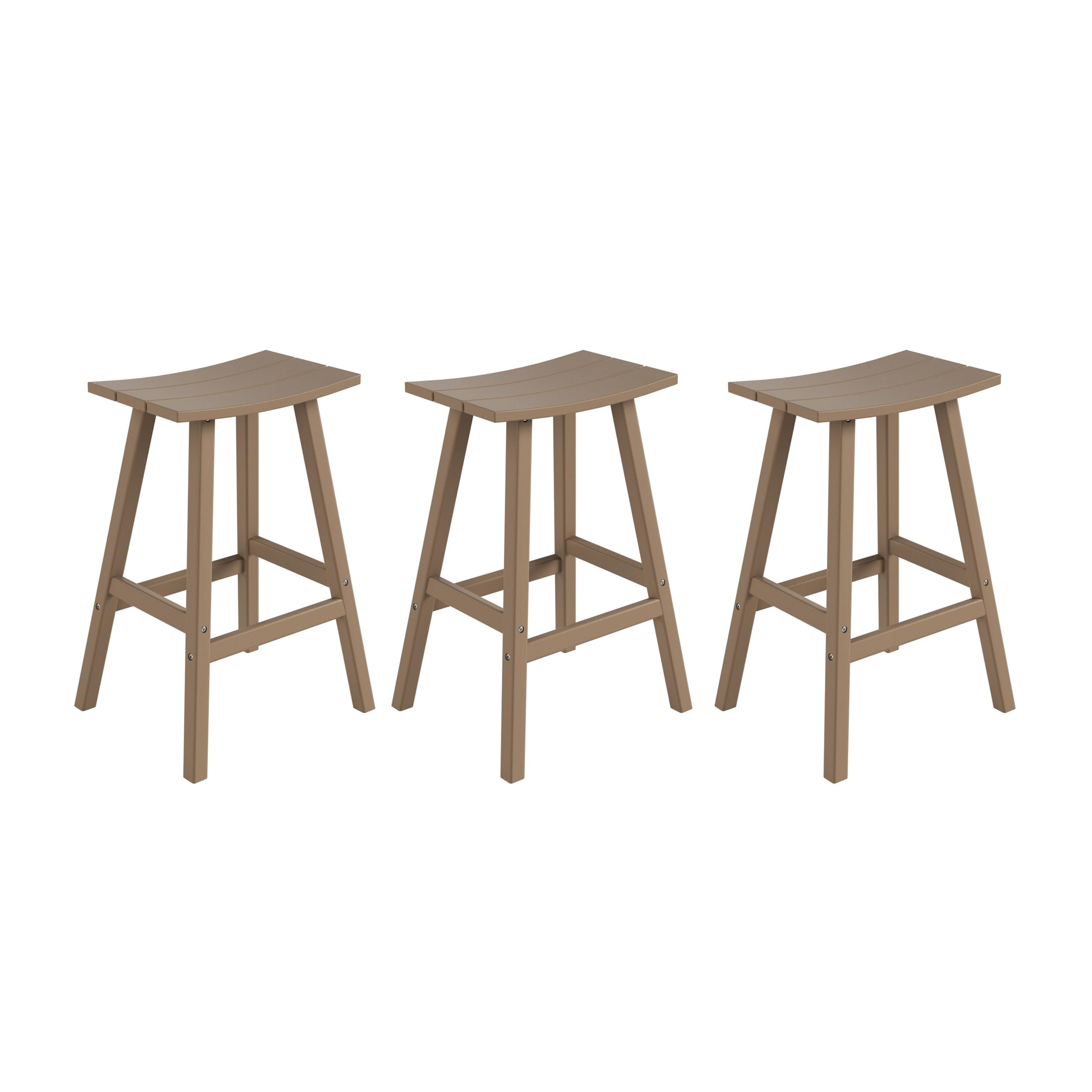 Costaelm All-Weather Bar Stools Set of 3, 29" Height Outdoor Bar Stools, Adirondack Poly Patio Bar Stool for Patio, Deck, Kitchen Counter and Garden,