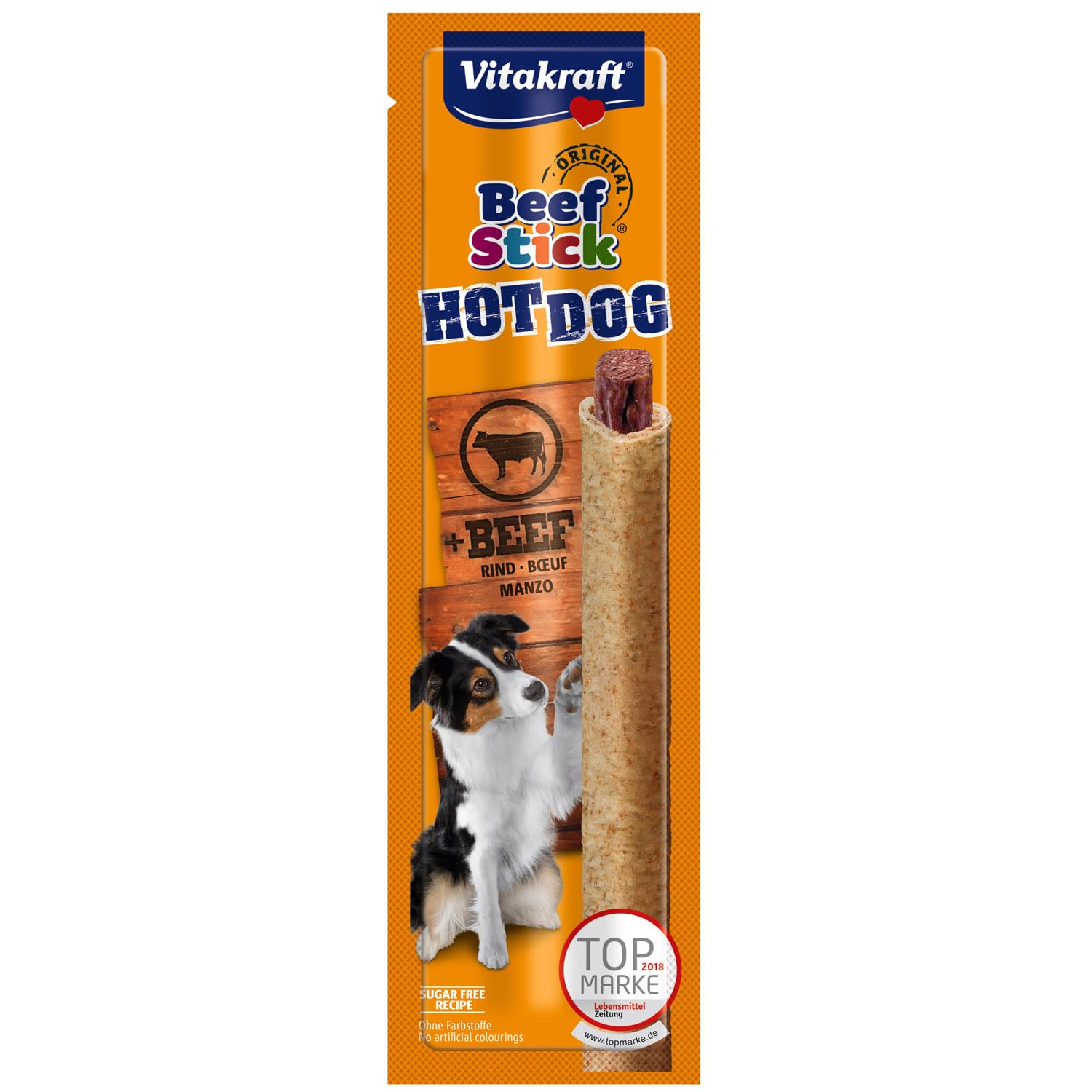 Vitakraft Beef Stick Hot Dog - Dolcetti Beef Dog - Confezione da 1 x 30 g