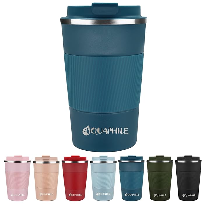 Buy AQUAPHILE Reusable Coffee Cup, Coffee Travel Mug with Leakproof Lid, Thermal Mug Double
