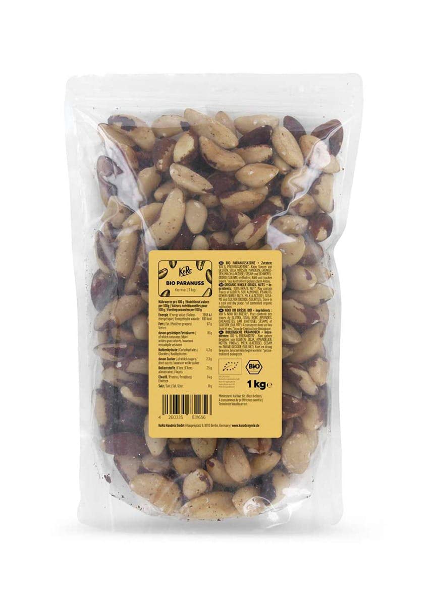 KoRo - Noix du Brésil bio 1 kg - Noix d'Amazonie, naturelles, crues, décortiquées et entières