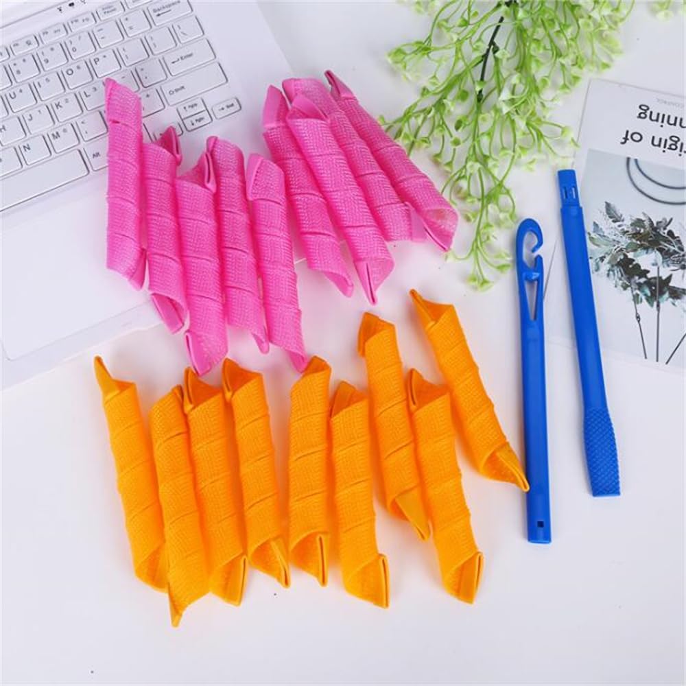 Bigodini 10 pz Bigodino di capelli senza calore Nessun calore Rulli di capelli Dormire Morbidi riccioli a spirale Pigro Perm Asta di arricciatura Wave Formers Strumenti for lo styling dei capelli Bigo
