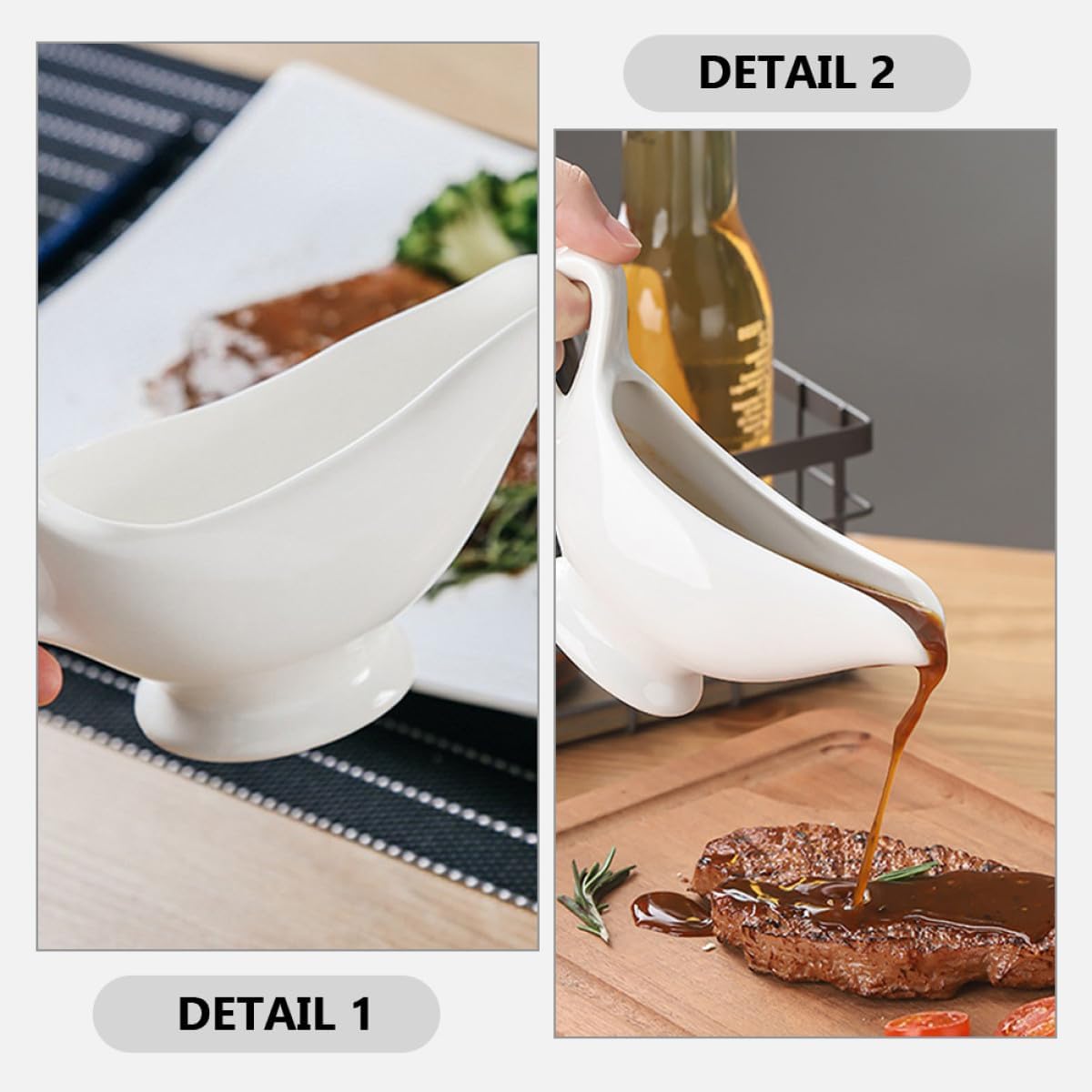 SECFOU Ceramic Sauce Pitcher and Syrup Dispenser 70ml Small Creamer Pouring Jug for Kitchen and Dining Gravy Boat for Serving Sauces and Dressings