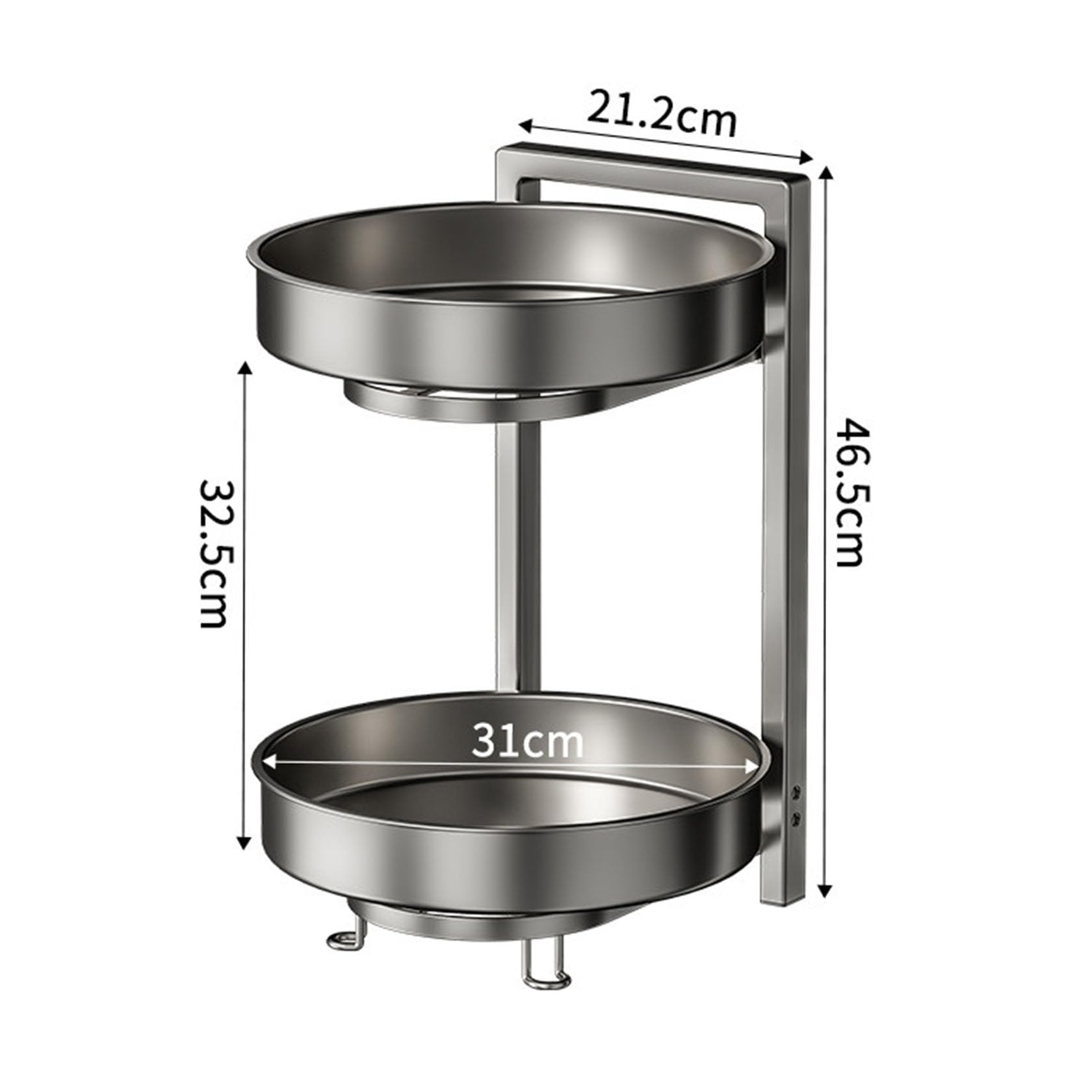 Étagère À Épices Rotative, Lazy Susan pour Platine, Étagère De Rangement Tournante À 2 Niveaux,2 layer