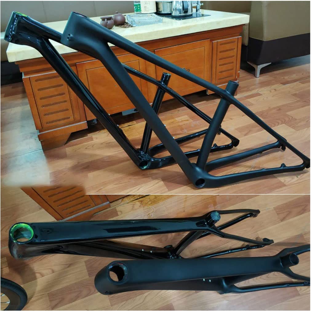 HIMALO 27.5er 29er Mountain Bike Frame Carbon Fiber Hardtail Bike Frame 15''/17''/19'' QR 135mm Disc Brake Frame Routing Internal XC AM (Color : Matte Black, Size : 27.5 * 19'')