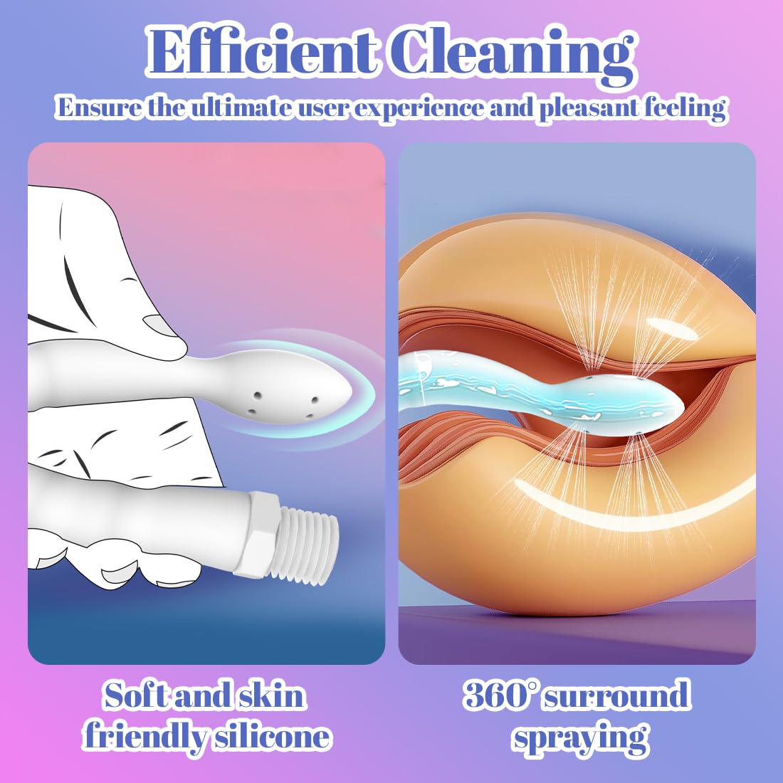 1 Pezzo Pulitore Vaginale Con 8 Fori,Silicone Doccetta Anale,Doccino Anale,Per la Pulizia Anale Colonic Sistema,Per Coppie Gay, Uomini e Donne(Bianco)