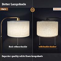 Vista 4 de Gold Floor Lamp with Remote Control, Adjustable Height Arc Floor Lamps for Living Room, Modern Gold Standing Lamp Boho Floor Lamp for Bedroom, Smart