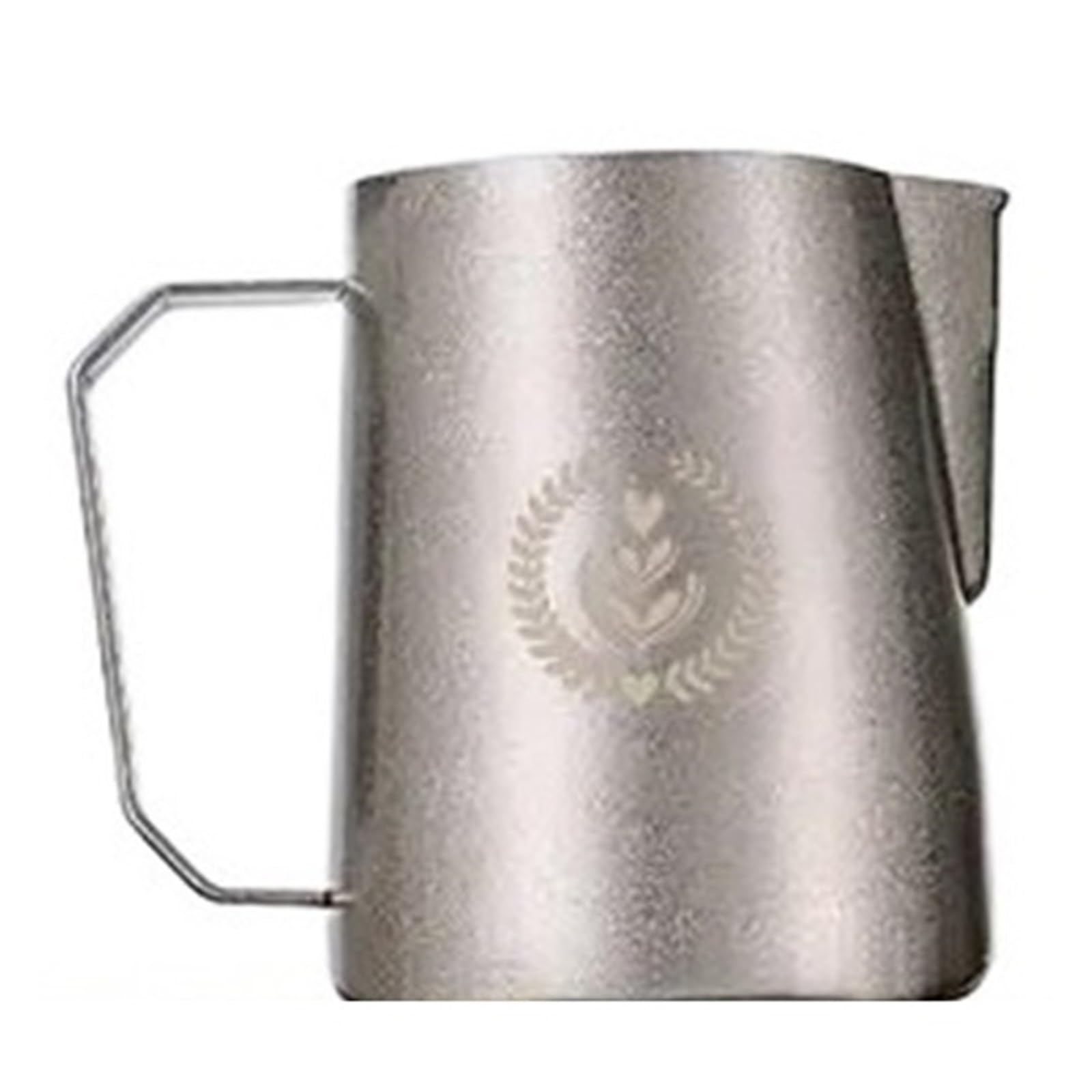 Jarra for leche espresso, jarra for espumar de 350/450/600 ml, for latte art con pico afilado y asa ancha gruesa(350ml Silver Spot)